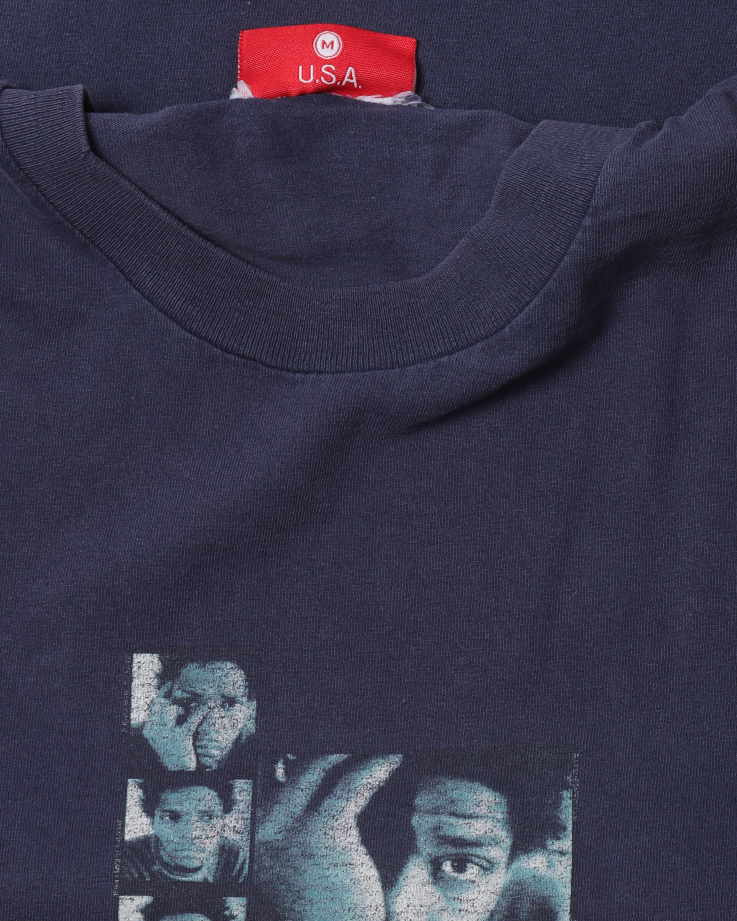 1996 Ari Marcopoulos x Jean Michel Basquiat Navy Vintage T-Shirt - Limited Edition Artist Collab Tee for Streetwear & Art Collectors