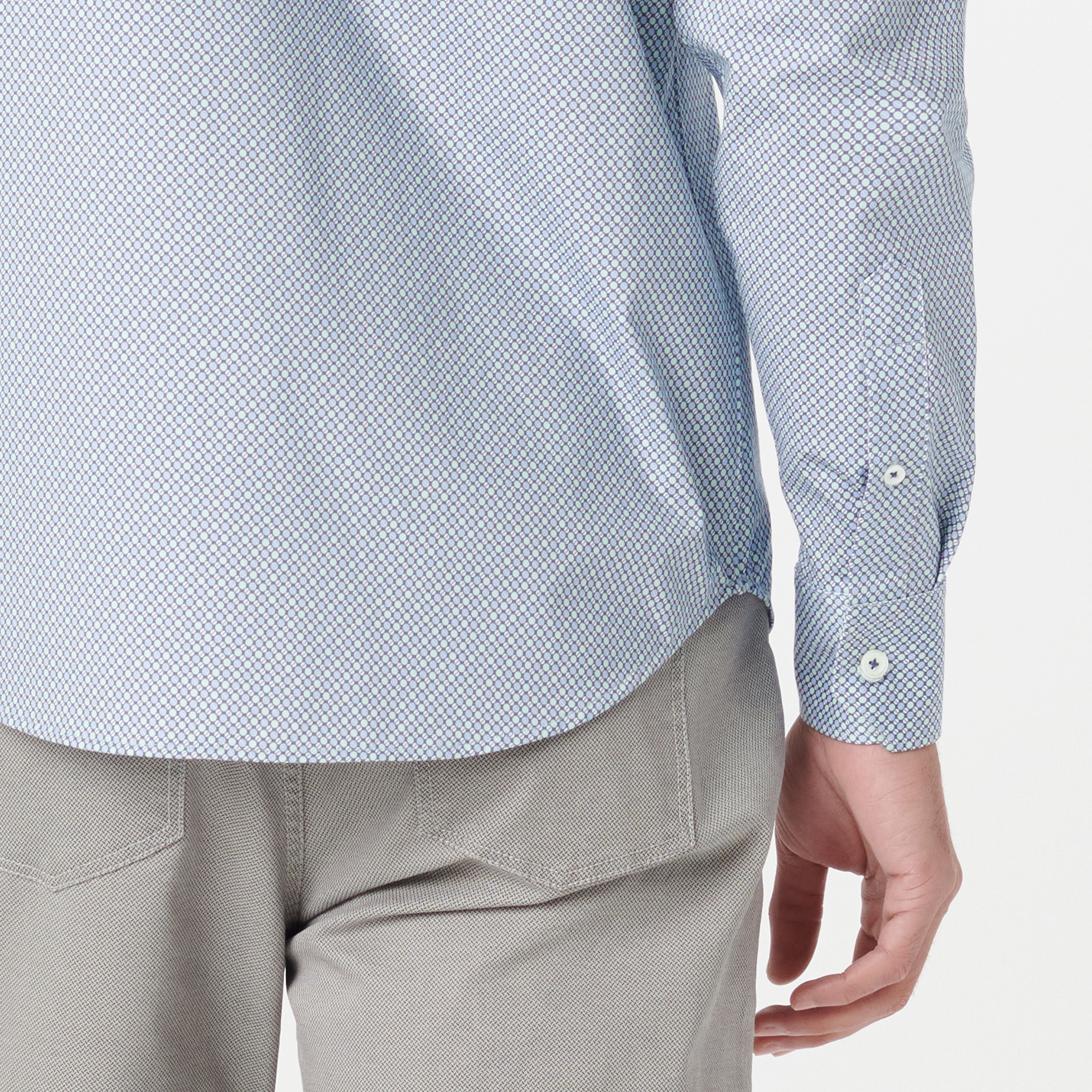 James Geometric Print Cotton Shirt for Men - Trendy Casual Button Down Shirt for Office, Date Night & Everyday Wear