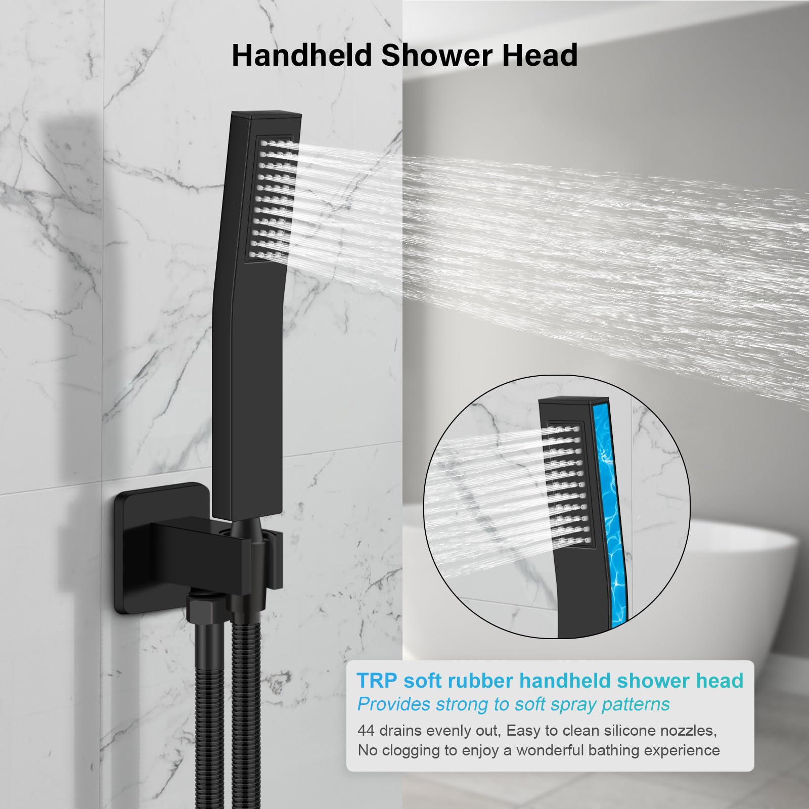 Premium Matte Black Shower Faucet Set - 12 Inch Rainfall Shower System with Adjustable Shower Head, Wall Mounted Handle & Valve Trim Kit - Perfect for Modern Bathroom Renovation & Spa-Like Shower Experience