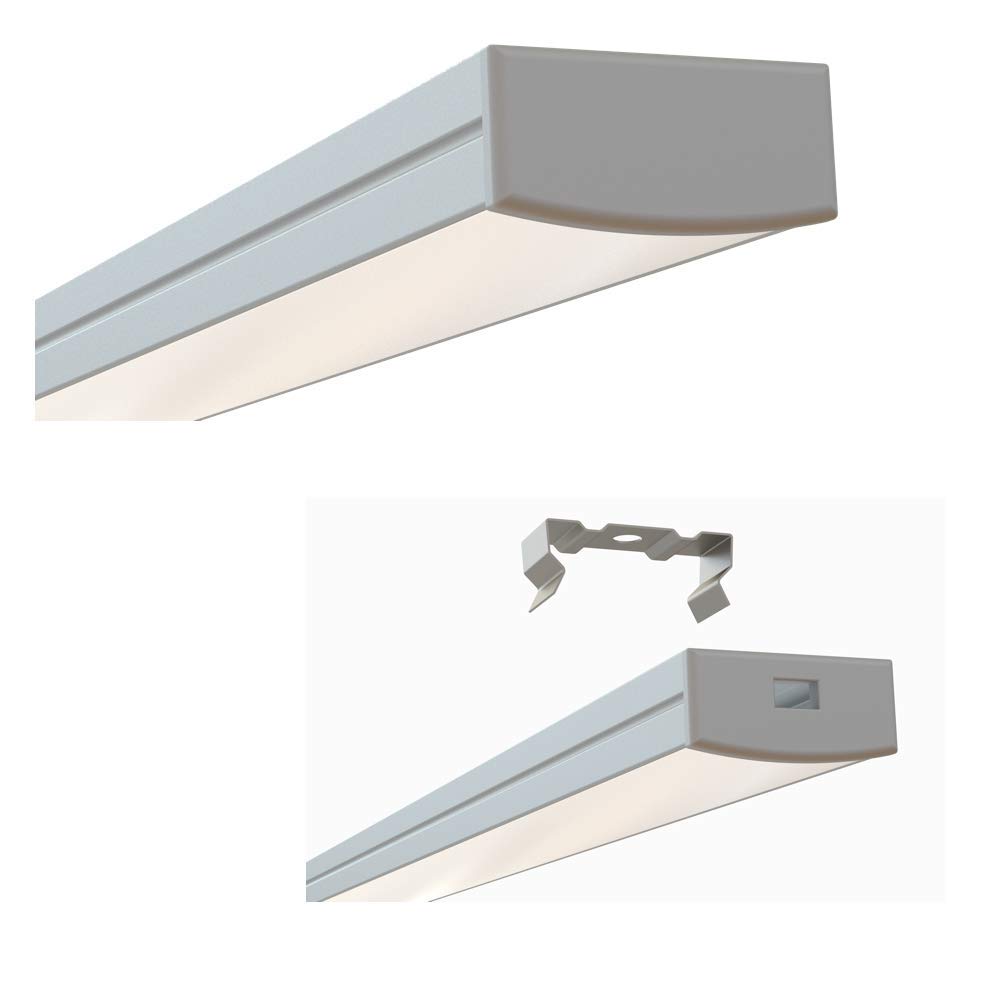 10-Pack 8ft (2.4Meter) LED Aluminum Channels with Frosted Diffuser - 1955 Series Extrusion for 20mm LED Strip Lights | Mounting Accessories Included | Perfect for Home, Office & Commercial Lighting Projects