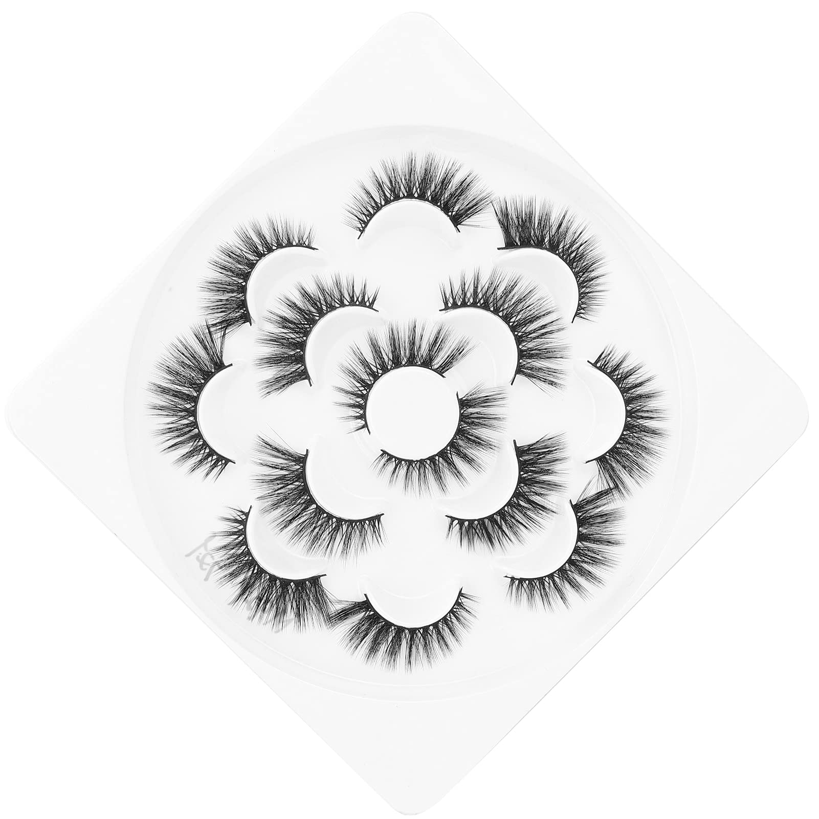 3D Reusable Faux Mink Eyelashes - 7 Pairs Natural Wispy Fluffy Lashes for Volume & Curl | Perfect for Weddings, Parties & Everyday Glamorous Look (M92P)