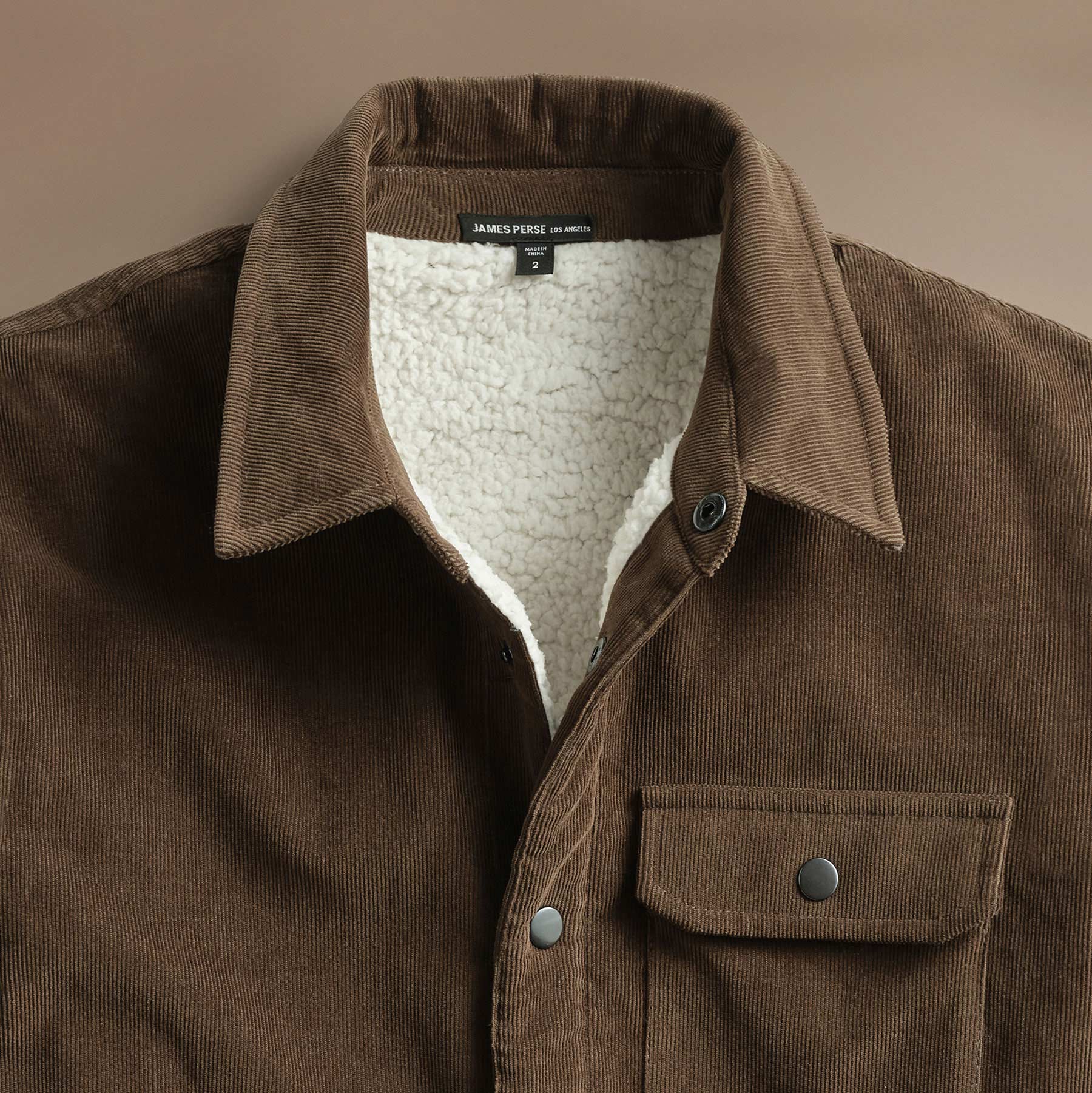 Corduroy Sherpa Jacket for Women - Warm Winter Coat in Umber Brown | Cozy Fleece Lined Outwear for Casual & Outdoor Activities