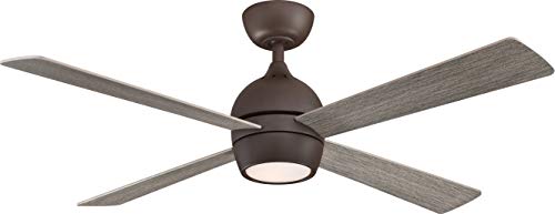 Fanimation FP7652GR Kwad 52 Inch Matte Greige Ceiling Fan with Remote Control - Perfect for Living Room, Bedroom, and Outdoor Patio Cooling