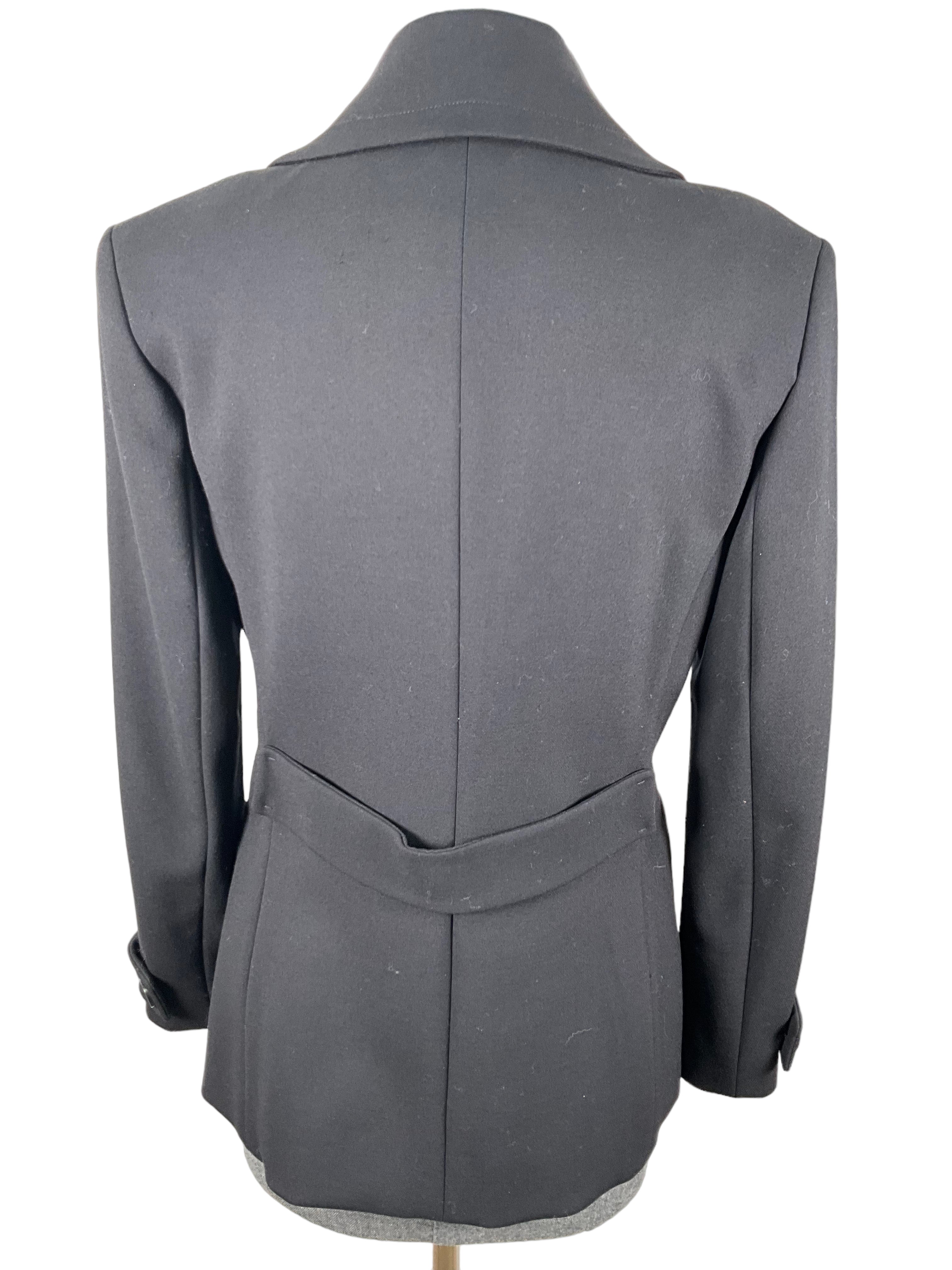 Theory Women's Black Wool Coat - Slim Fit Winter Trench Coat, Size S | Warm & Stylish Outerwear for Office, Travel & Formal Occasions