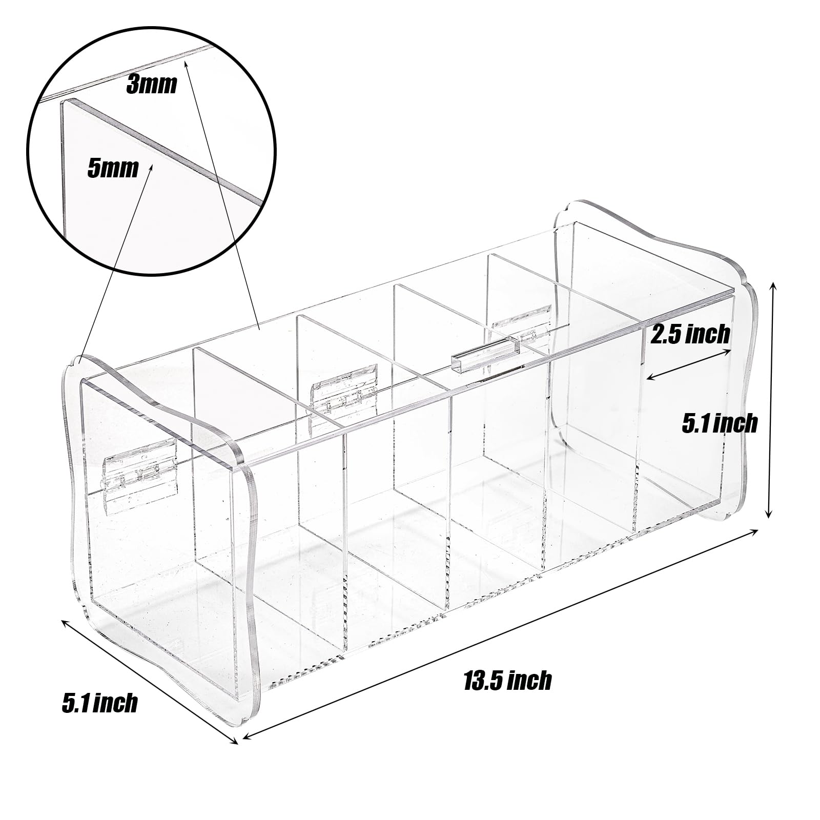 ZENFUN 5-Tier Acrylic Belt Organizer - Clear Stackable Storage Box for Watches, Jewelry, Hair Accessories | Closet & Drawer Organization | Perfect for Vanity, Bedroom, and Travel Use