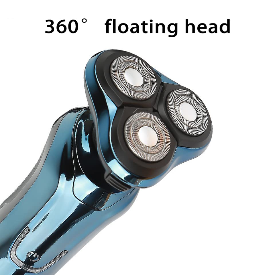 Men's Electric Razor - Waterproof Wet/Dry Shaver with 360° Floating Heads, USB Rechargeable Beard Trimmer & Clipper for Smooth Shaving - Perfect for Travel, Gym & Daily Grooming