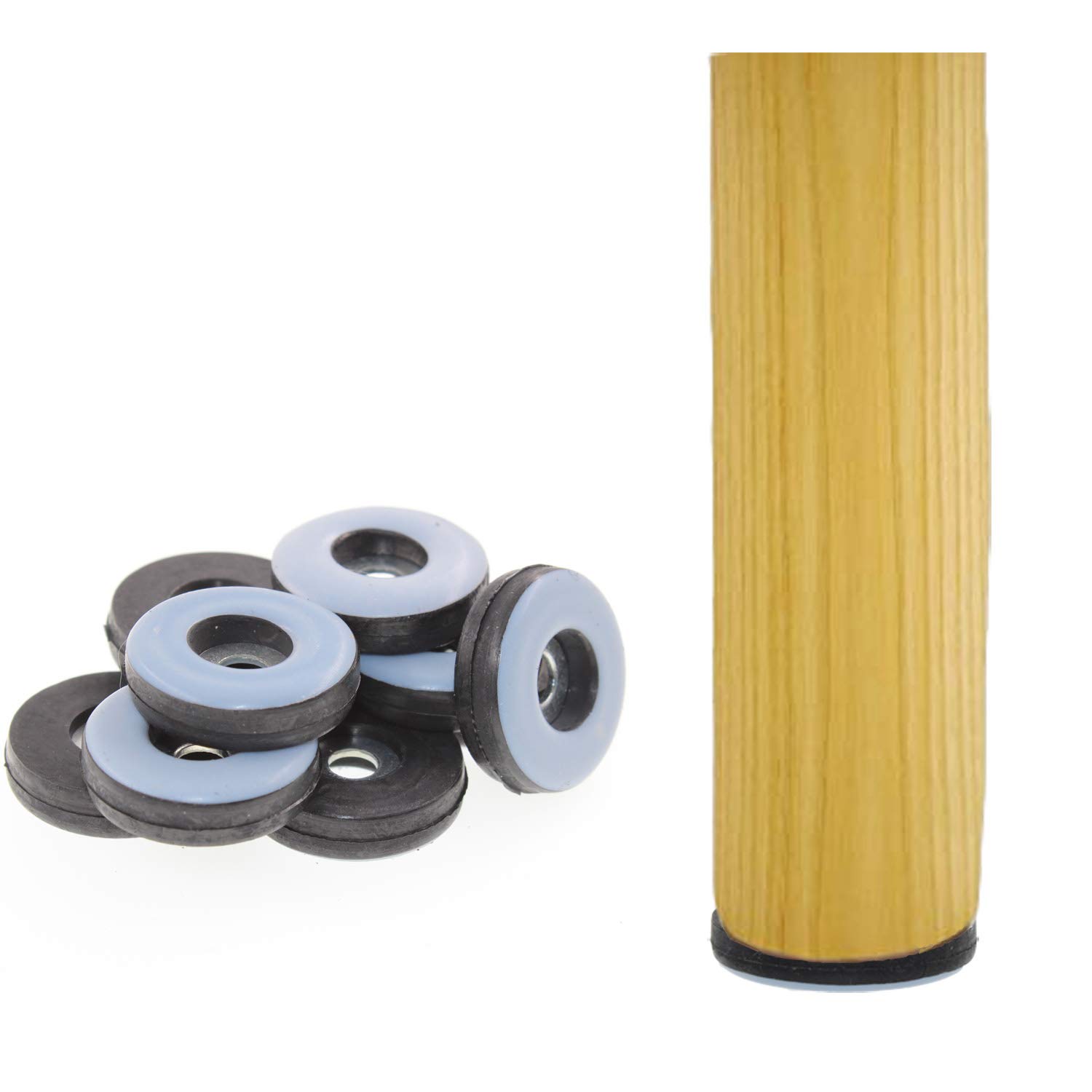 Non-Slip Furniture Pads - 20 Pack Round (22mm Diameter) Plastic Screw-On Floor Protectors for Chairs, Sofas & Couches - Hardwood Floor Protectors & Anti-Skid Grippers by ULIFESTAR - Perfect for Home, Office & Moving Furniture Safely