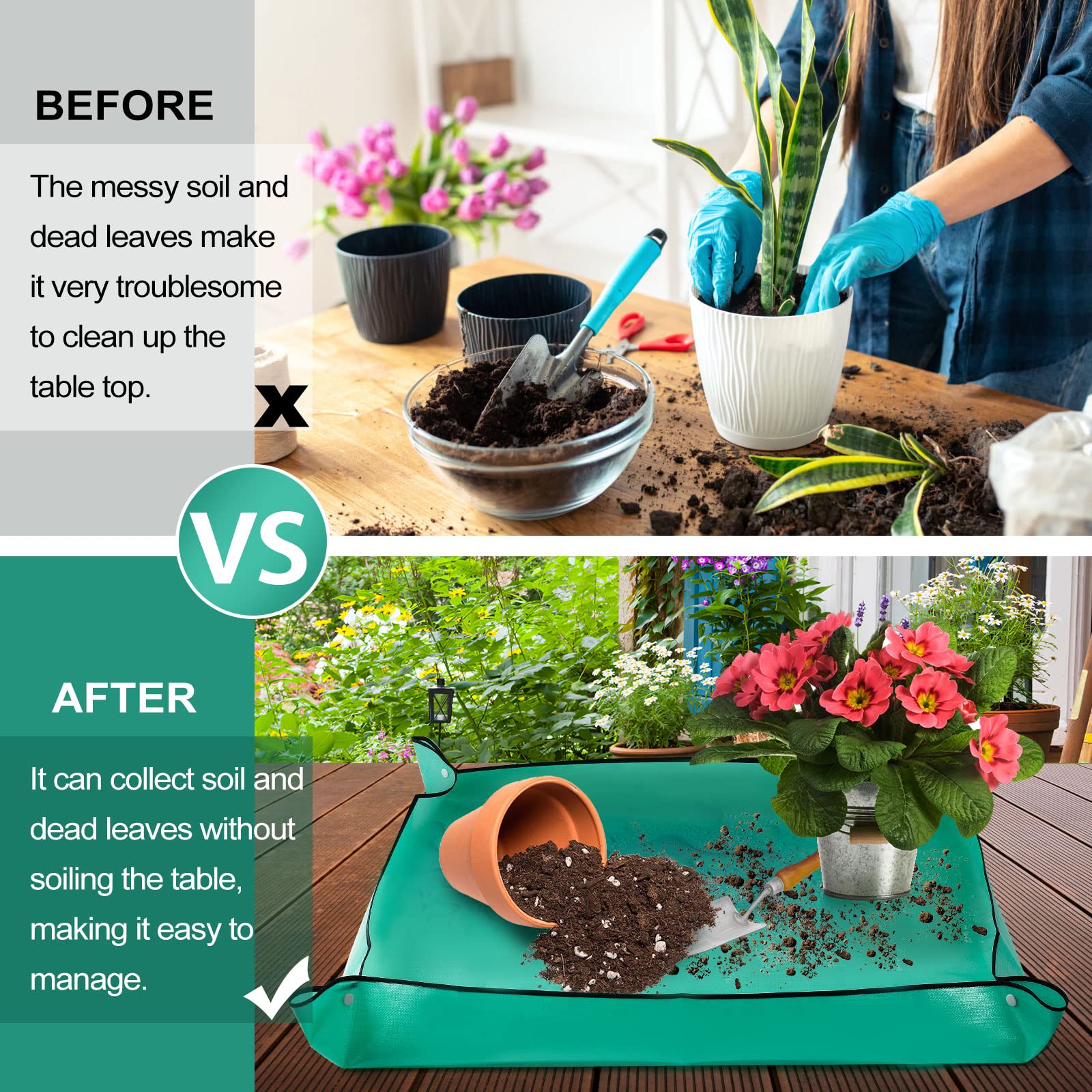 2 Pack Waterproof Plant Repotting Mat - 39.4