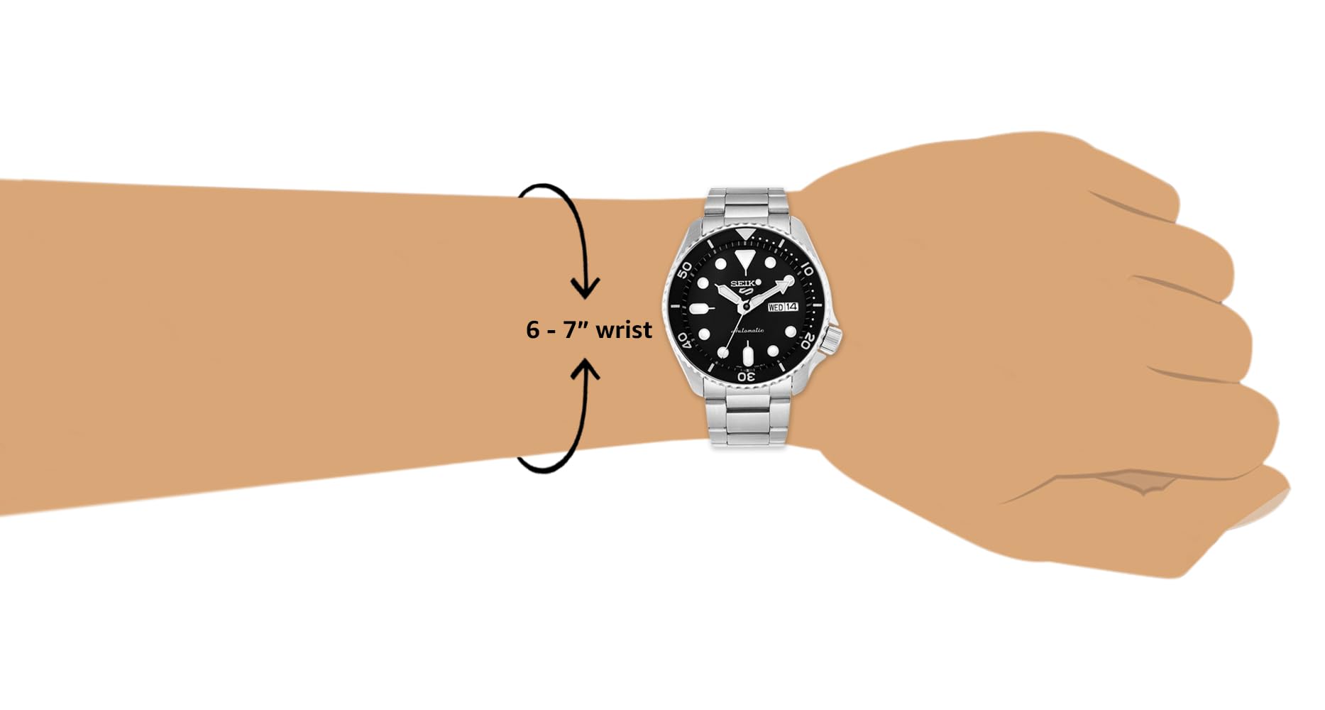 Seiko Men's 5 Sports Automatic Watch - Stainless Steel Case, Water Resistant, Day/Date Display - Perfect for Casual Wear, Office & Outdoor Activities