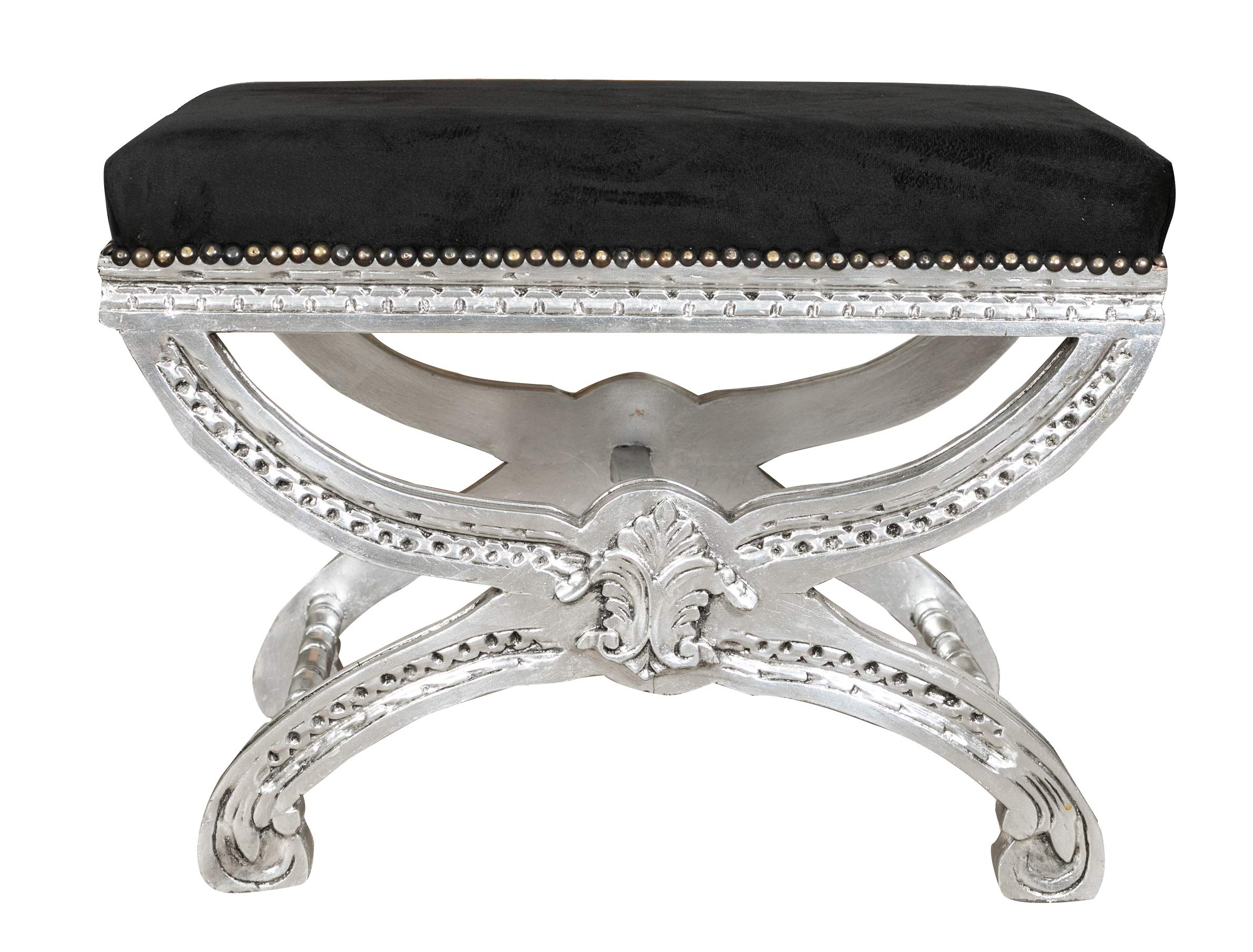 French Style Louis XVI Solid Beech Wood Bench - 46x70x53cm - Elegant Dining Room & Entryway Seating for Home Decor