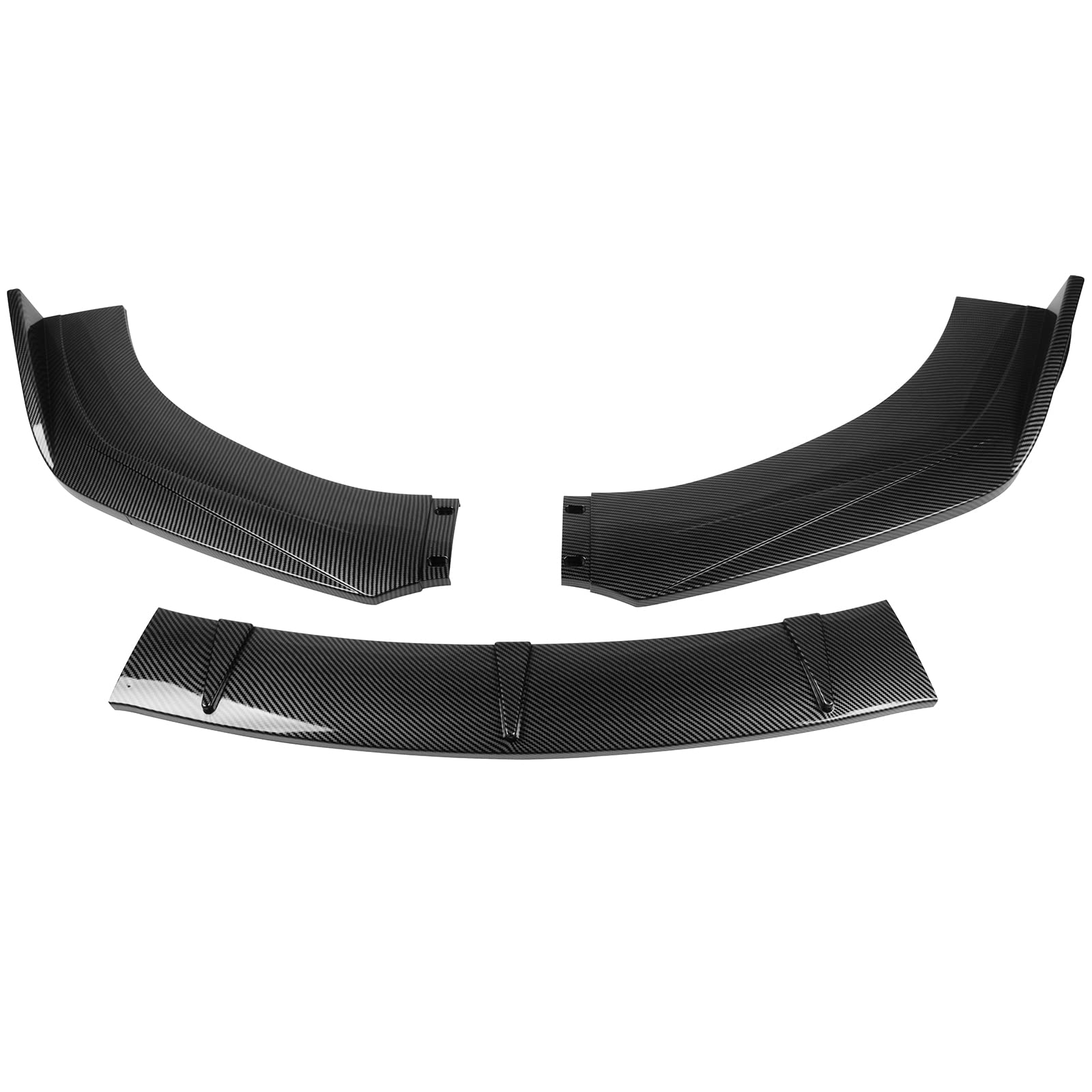 IKON MOTORSPORTS 3PCS PP Carbon Fiber Front Bumper Lip Protector for 59