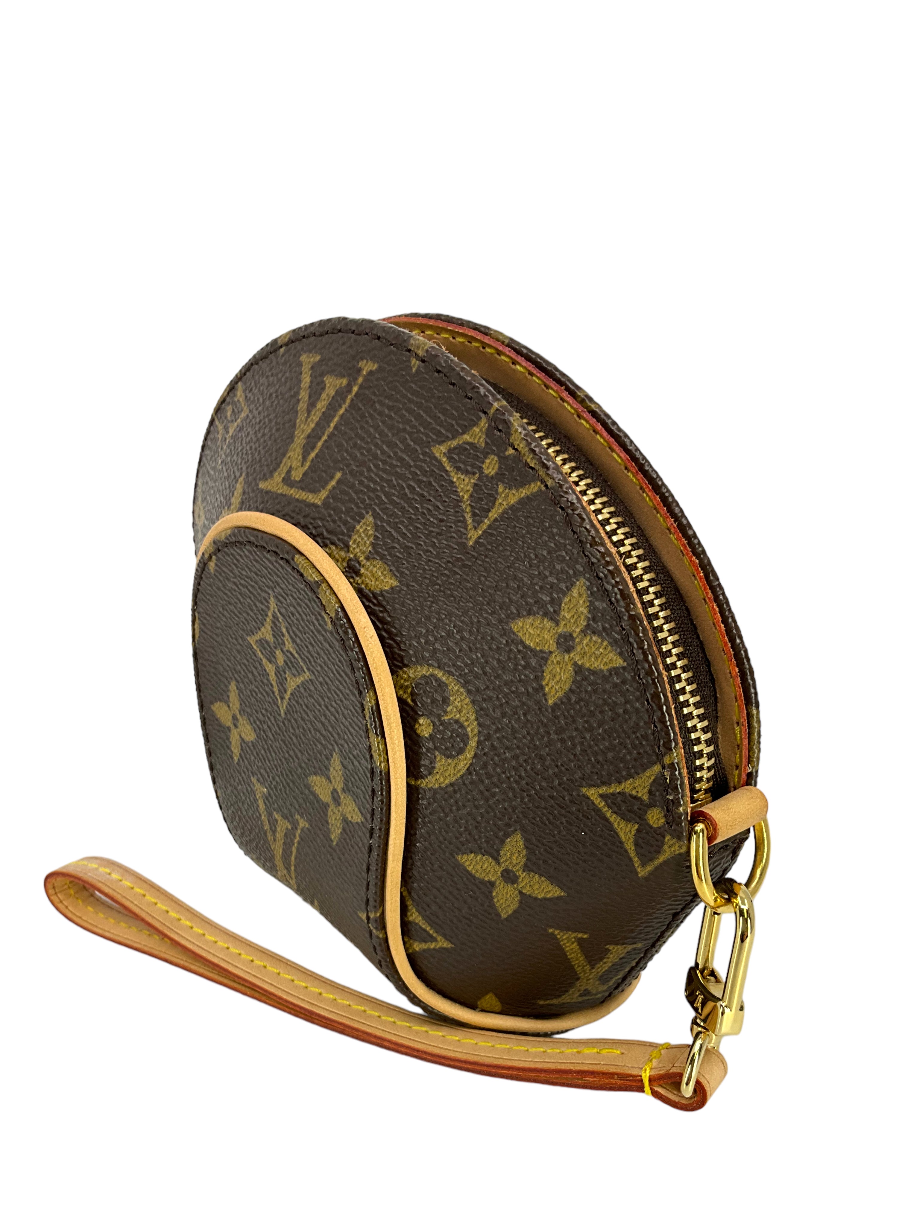 Louis Vuitton Monogram Canvas Mini Ellipse Wristlet Clutch Bag - Luxury Crossbody Purse for Women | Perfect for Evening Parties, Date Nights & Special Occasions