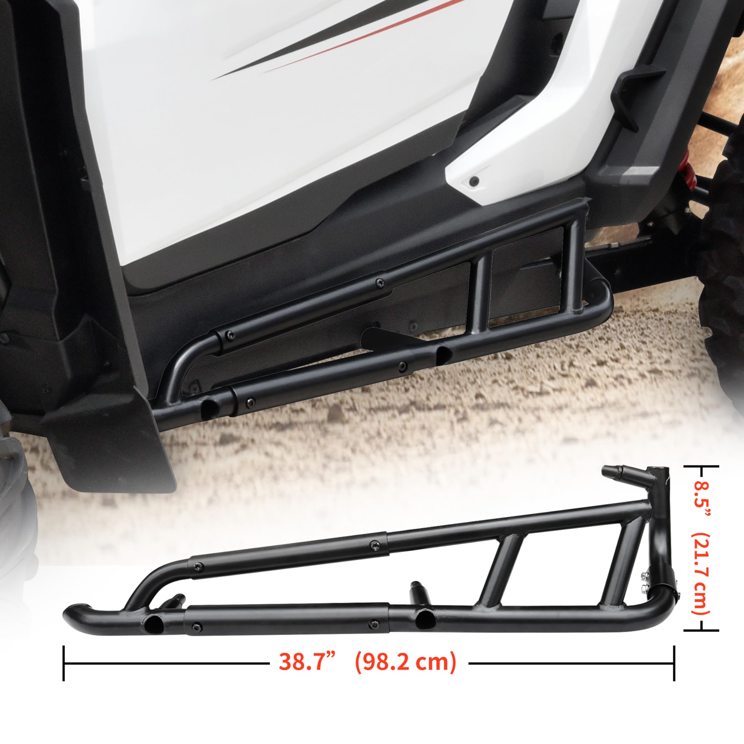 Polaris RZR XP 1000 Nerf Bars & Rock Sliders (2024-2025) - Heavy Duty Steel Side Steps with Low Profile Tree Kickers | Side Bumper Protection Frame for Off-Road Adventures | Compatible with 2-Seater Models