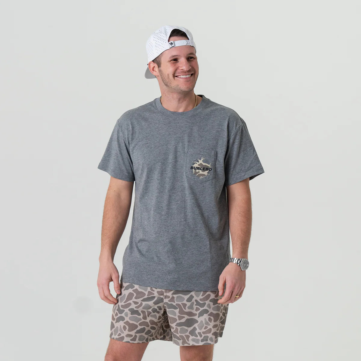 Burlebo Rad Dad Deer Camo T-Shirt - Funny Hunting Graphic Tee for Outdoorsmen & Fathers - Perfect for Camping, Hunting Trips & Father's Day Gifts
