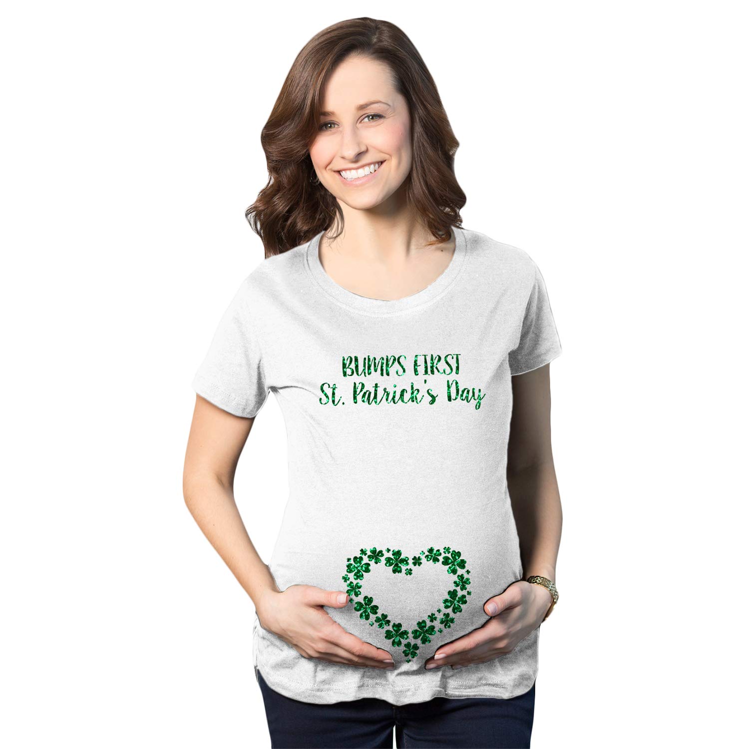 Saint Patrick's Day Maternity T-Shirt - Cute Pregnancy Announcement Tee for Bump Reveal | Perfect for Holiday Photos & Gender Reveals