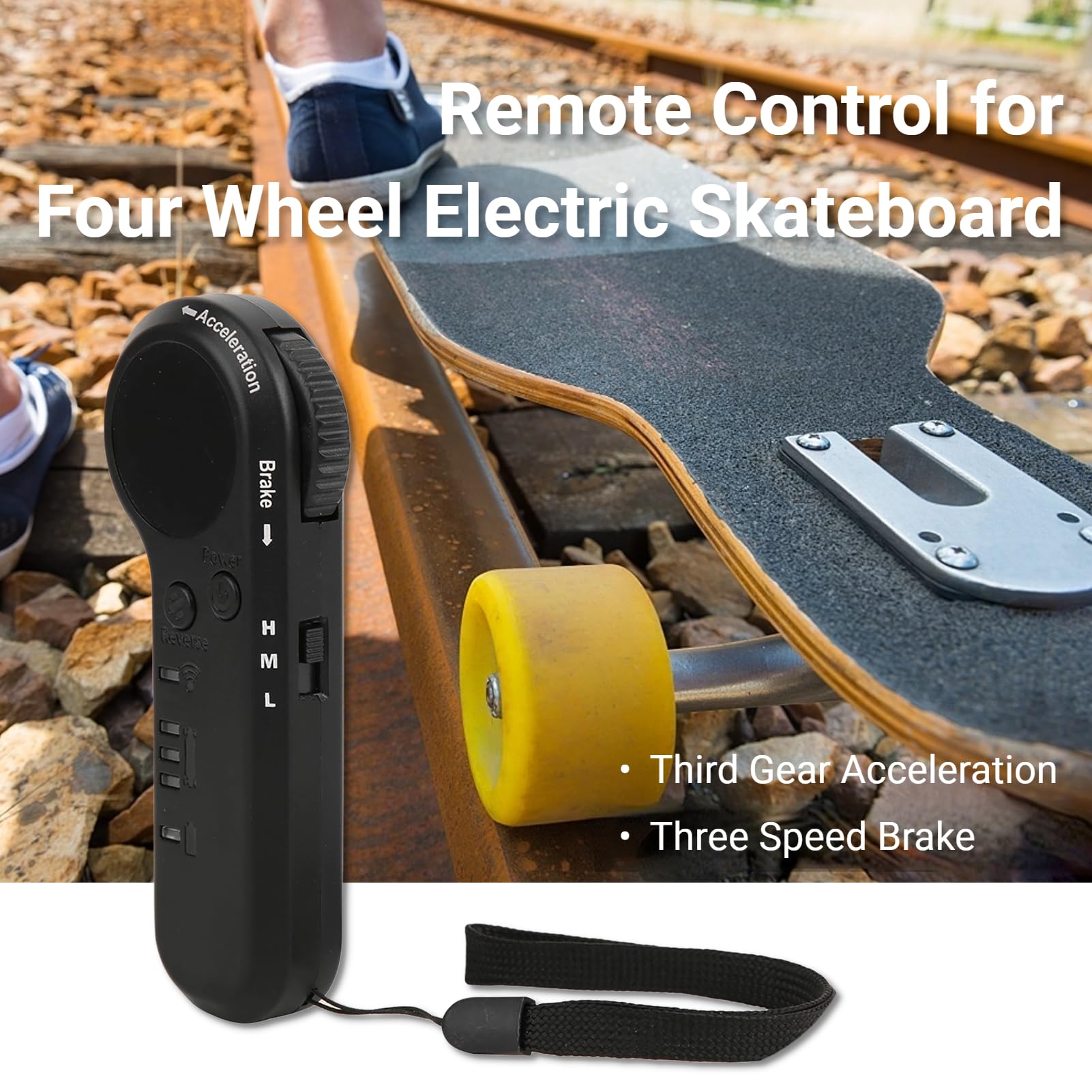 2.4G Wireless Remote Control for Electric Skateboard - Replacement Handheld Controller with Long Range for 4-Wheel Skateboards | Perfect for Commuting, Cruising & Outdoor Adventures