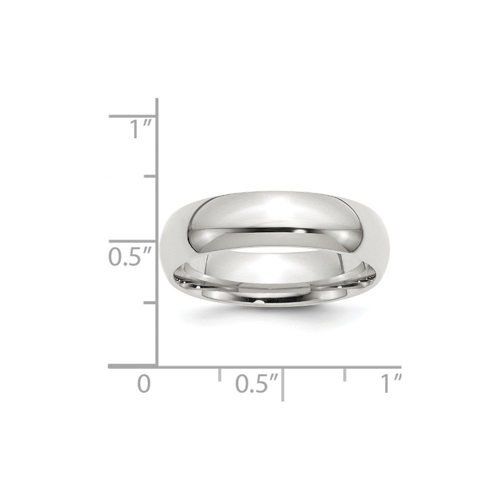 Jewels By Lux Sterling Silver Rhodium-Plated 6mm Comfort Fit Wedding Band Ring for Men & Women - Perfect for Engagement, Anniversary & Everyday Wear