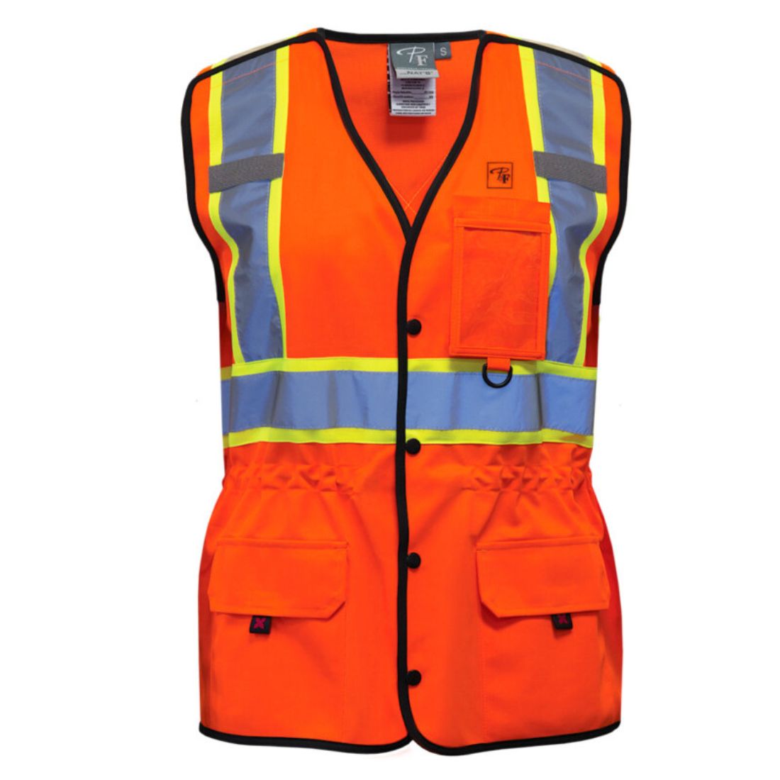 P&F Women's High Visibility Safety Vest PF760 - Reflective Orange Work Vest for Construction, Roadside & Night Safety | OSHA Compliant