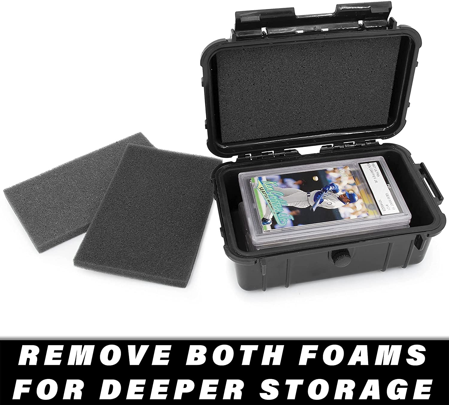 CASEMATIX Graded Card Holder - Waterproof Storage Case for 6+ BGS, 8+ PSA & FGS Graded Sports Trading Cards - Perfect for Collectors & Card Show Protection