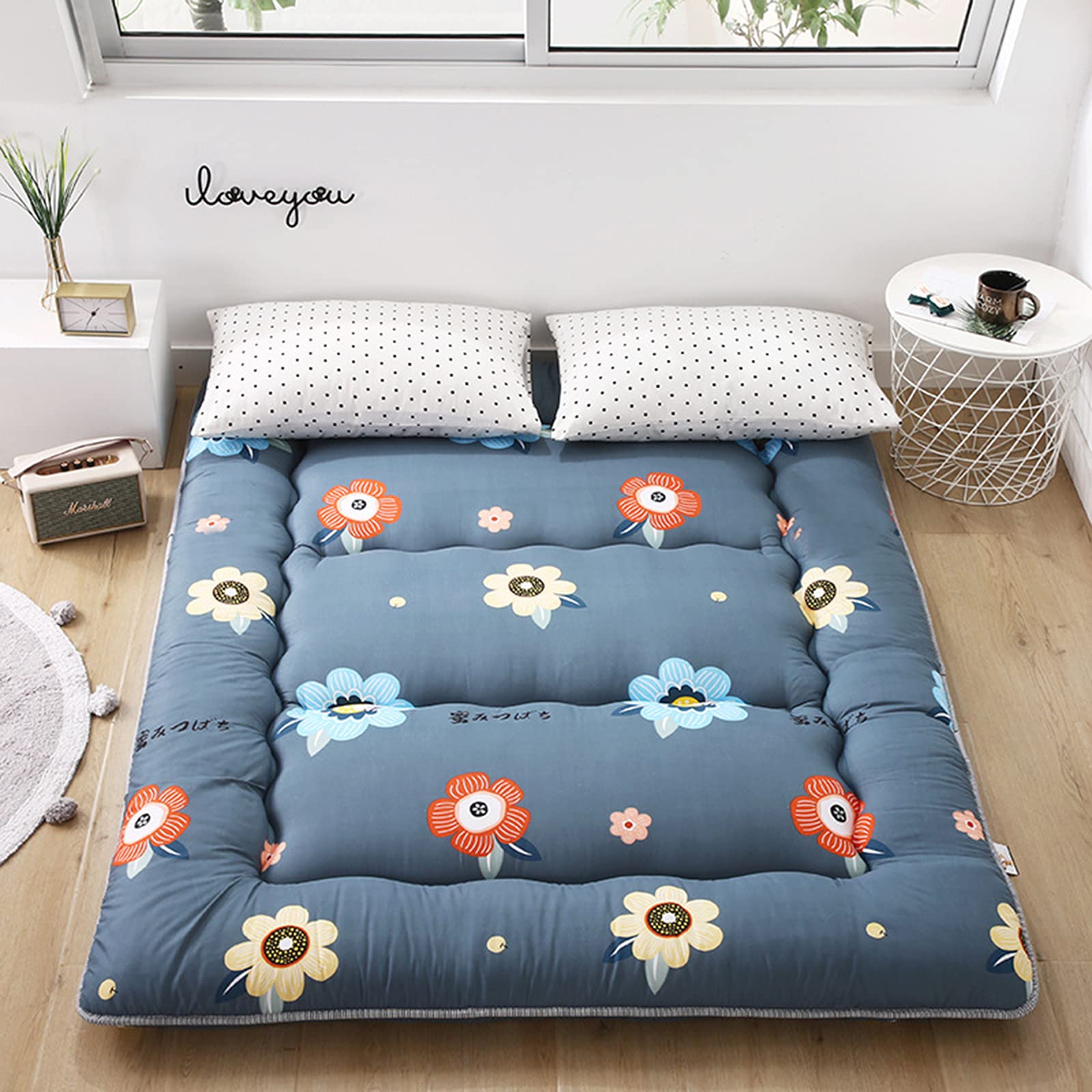 Japanese Futon Mattress for Sleeping - Thick Foldable Tatami Floor Mattress for Boys & Girls - Twin Size 40