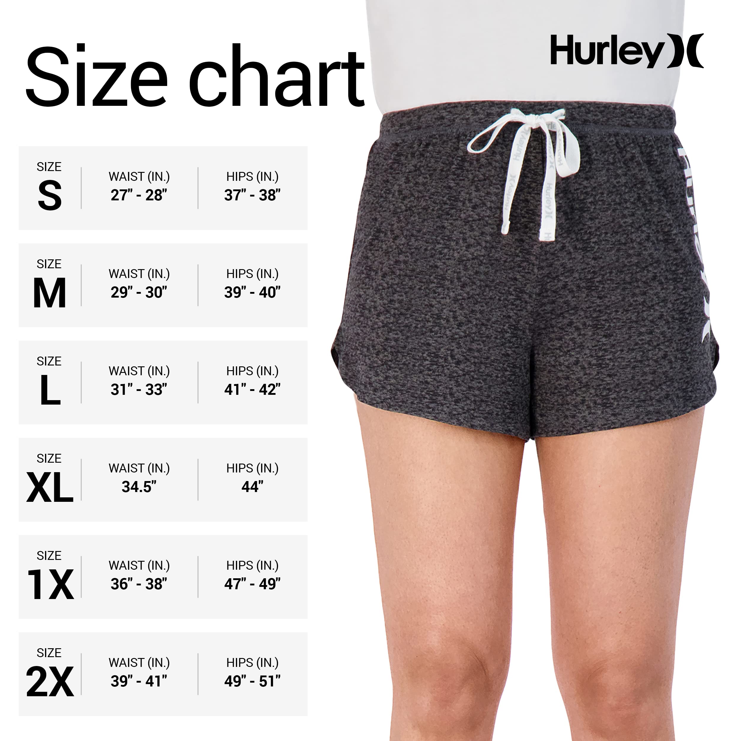 Hurley Women's Pajama Shorts 2-Pack - Soft Lounge Sleep Shorts for Hot Summer Nights, Cute & Comfy Homewear for Relaxing, Sleeping or Vacation