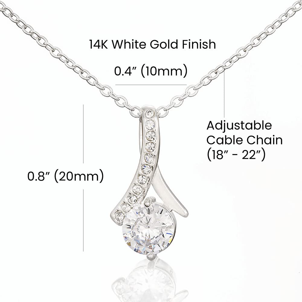 Alluring Beauty Necklace for Mom - Engraved Heart Pendant with Message Card & Gift Box - Thoughtful Mother's Day, Birthday or Anniversary Gift - Perfect for Wife, Girlfriend or Couple Jewelry