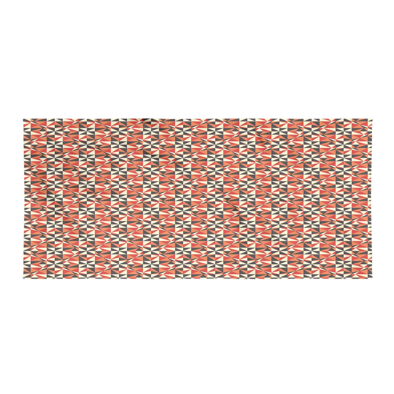 Ambesonne Geometric Camping Towel - Quick Dry Lightweight Microfiber Travel Towel with Mosaic Triangle Square Pattern - Perfect for Backpacking, Hiking, Beach, Gym & Outdoor Adventures - Burnt Sienna Multicolor