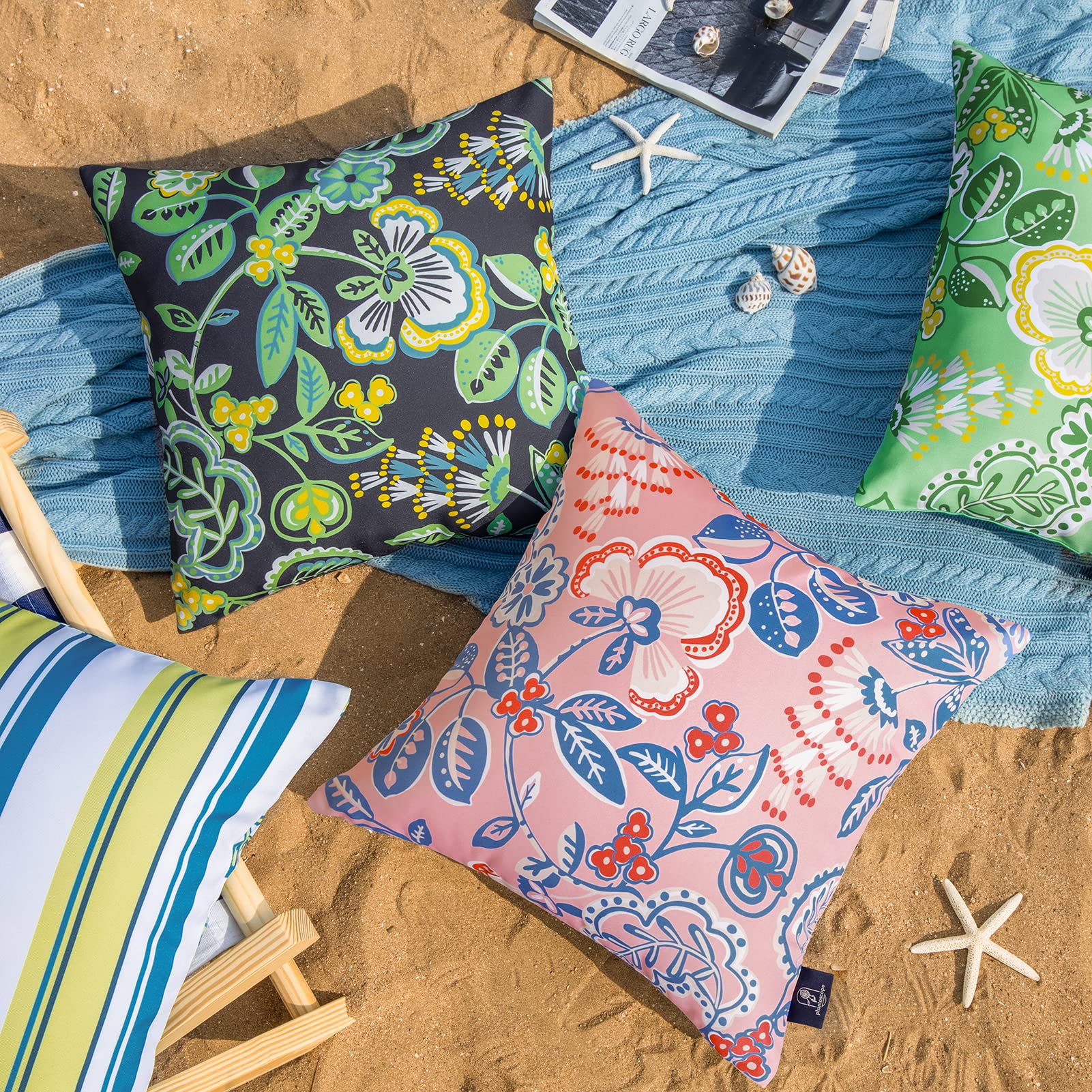 Waterproof Outdoor Pillow Covers 20x20 Inch - Pack of 2 for Patio, Couch & Camping