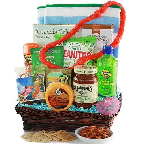 Just Add Sun Summer Gift Basket - Perfect for Beach Parties, Picnics & Outdoor Gatherings - Thoughtful Present for Friends & Family
