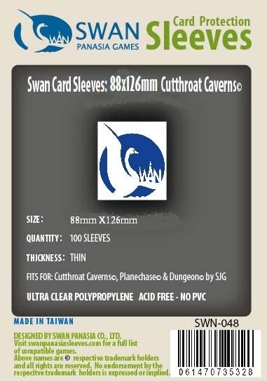 Swan Card Sleeves (88x126mm) - 100 Pack, Thin Protective Sleeves for Cutthroat Caverns - Perfect for TCG, Board Games, and Collectible Cards