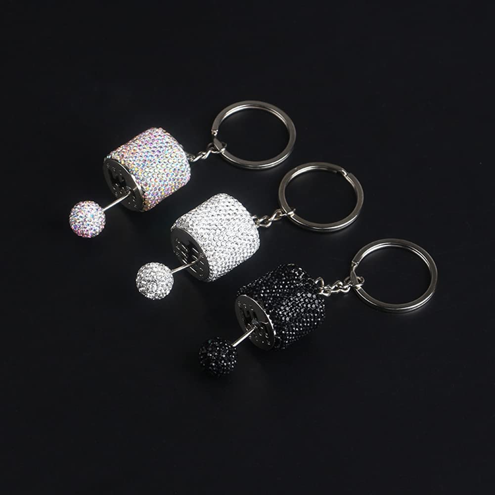 Bling Diamond-Encrusted Car Gear Shifter Keychain - Stylish Auto Gearbox Key Ring for Cars & Trucks - Perfect Gift for Car Enthusiasts & Gear Lovers (Use for Keys, Bags, Zippers & More)