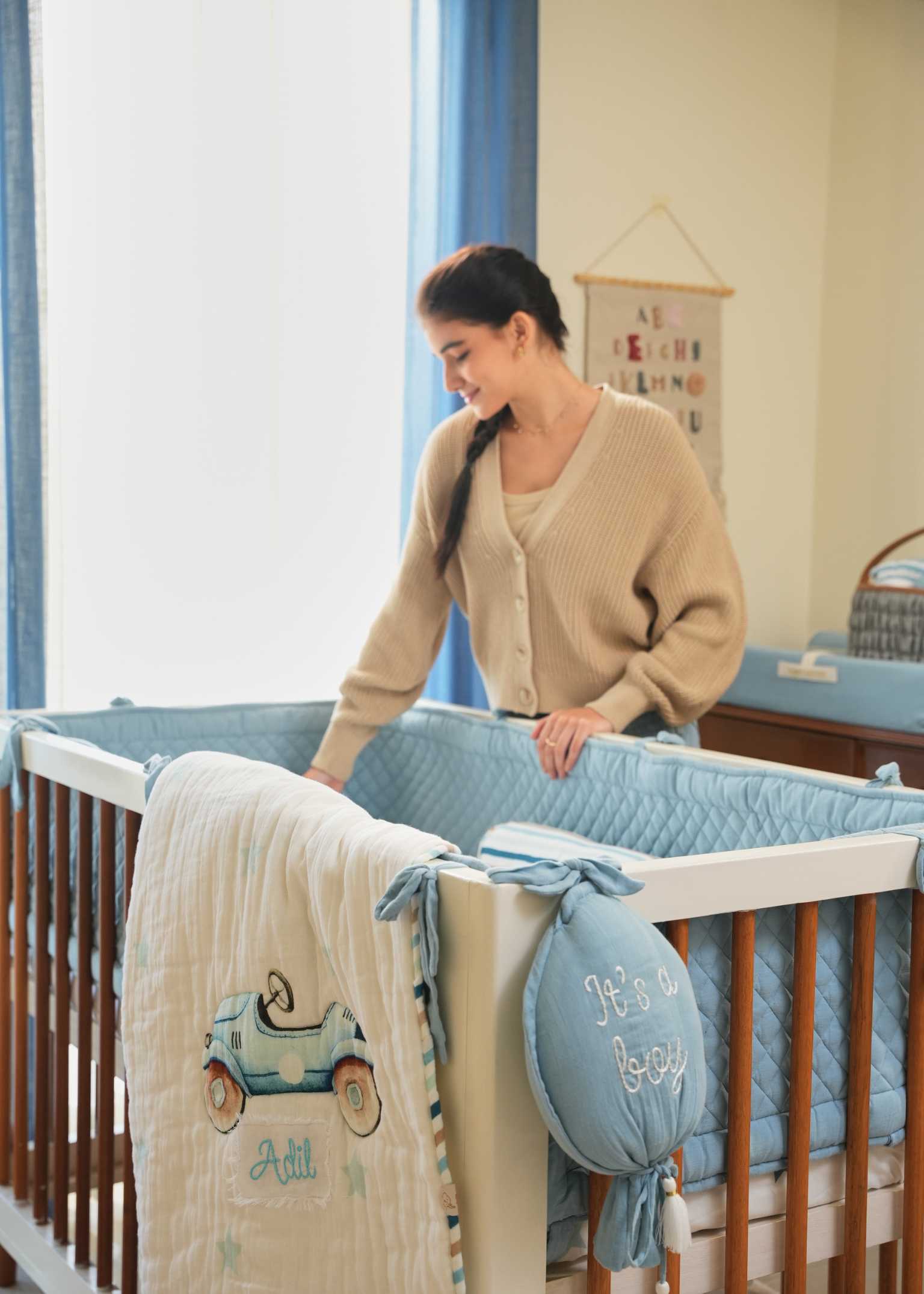 Premium Roadster Cot Bedding Set - Soft Baby Crib Sheets & Matching Accessories for Nursery Decor | Perfect for Boys & Girls Rooms, Baby Showers & Newborn Gifts