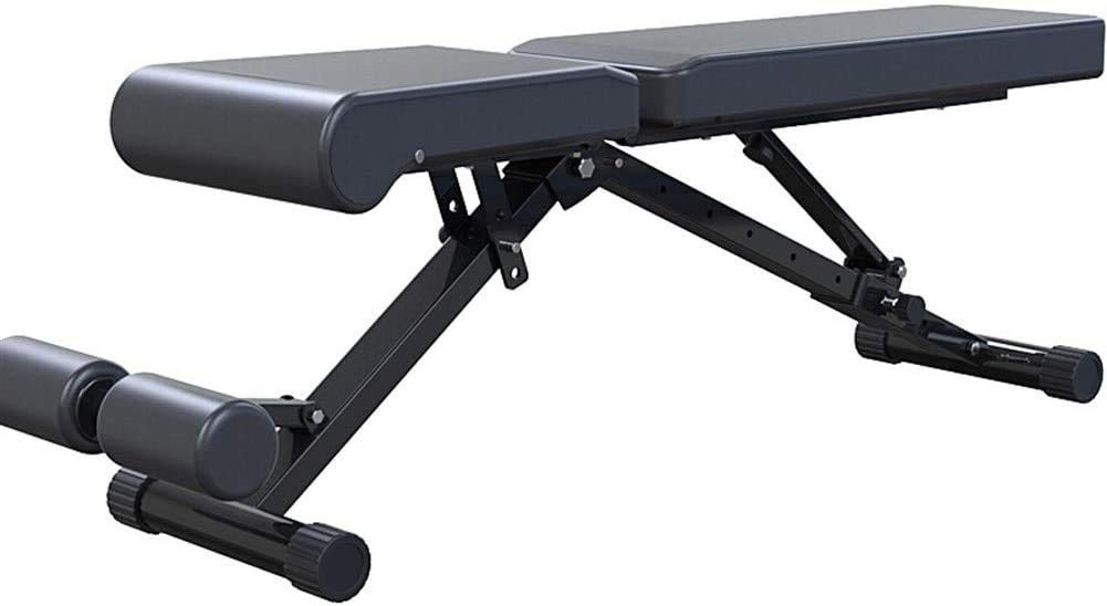 BYCDD Adjustable Weight Bench for Home Gym - Foldable Workout Bench for Upright, Incline & Decline Exercises - Black - Perfect for Strength Training & Home Fitness Workouts