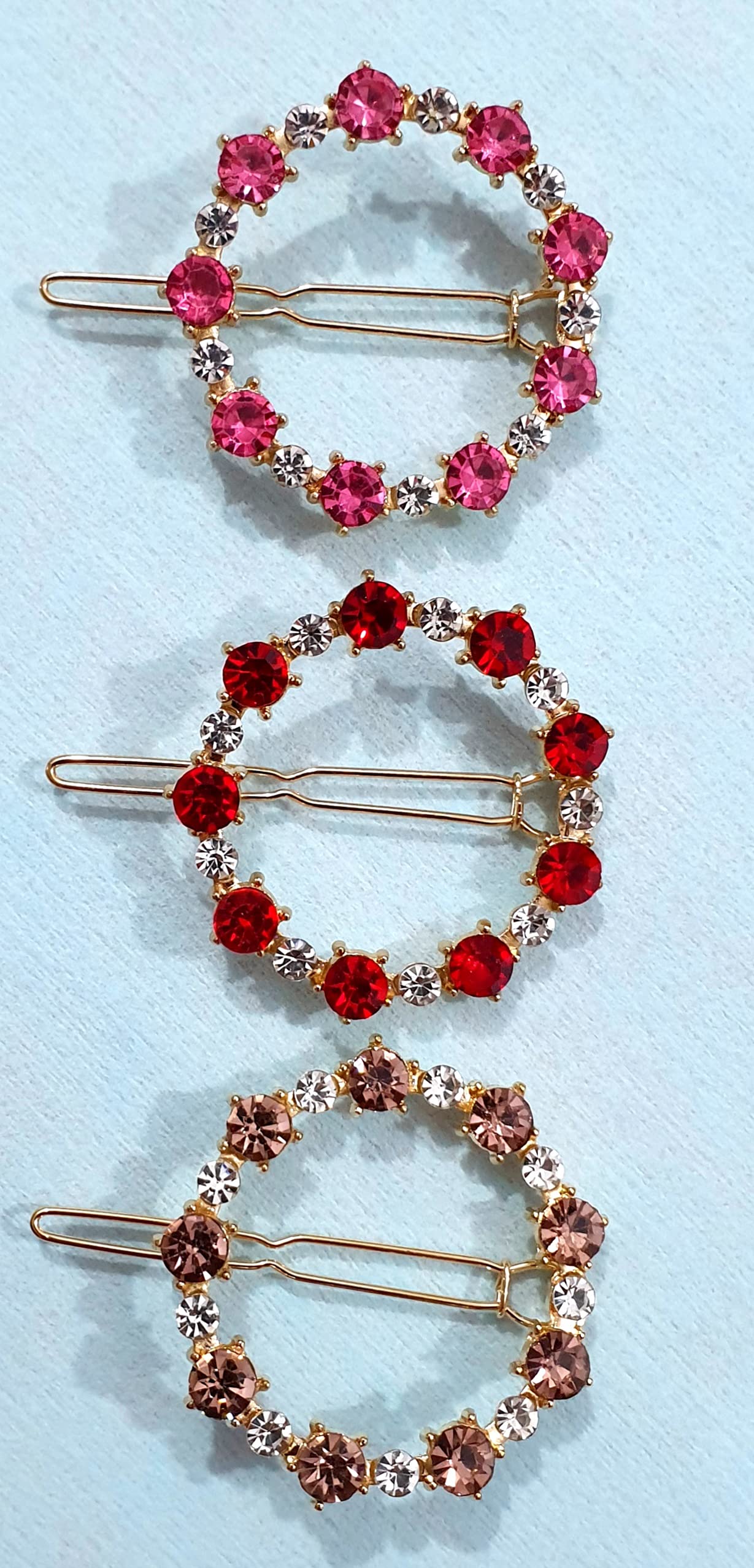 ANNACREATIONS Women's Pearl Letter Hair Clips - Rhinestone Crystal Alphabet Hair Pins for Girls & Women (6-Piece Set, Lock Stone Design) - Perfect for Weddings, Parties, and Everyday Hair Styling