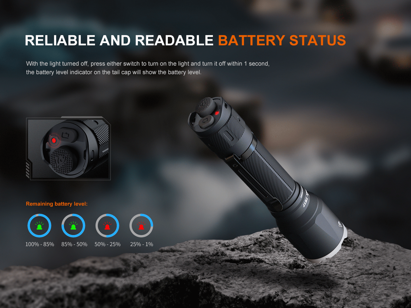 Fenix TK17 Dual Switch Tactical Flashlight - 1200 Lumens, Rechargeable LED Flashlight for Outdoor, Hunting, Camping & Emergency Use