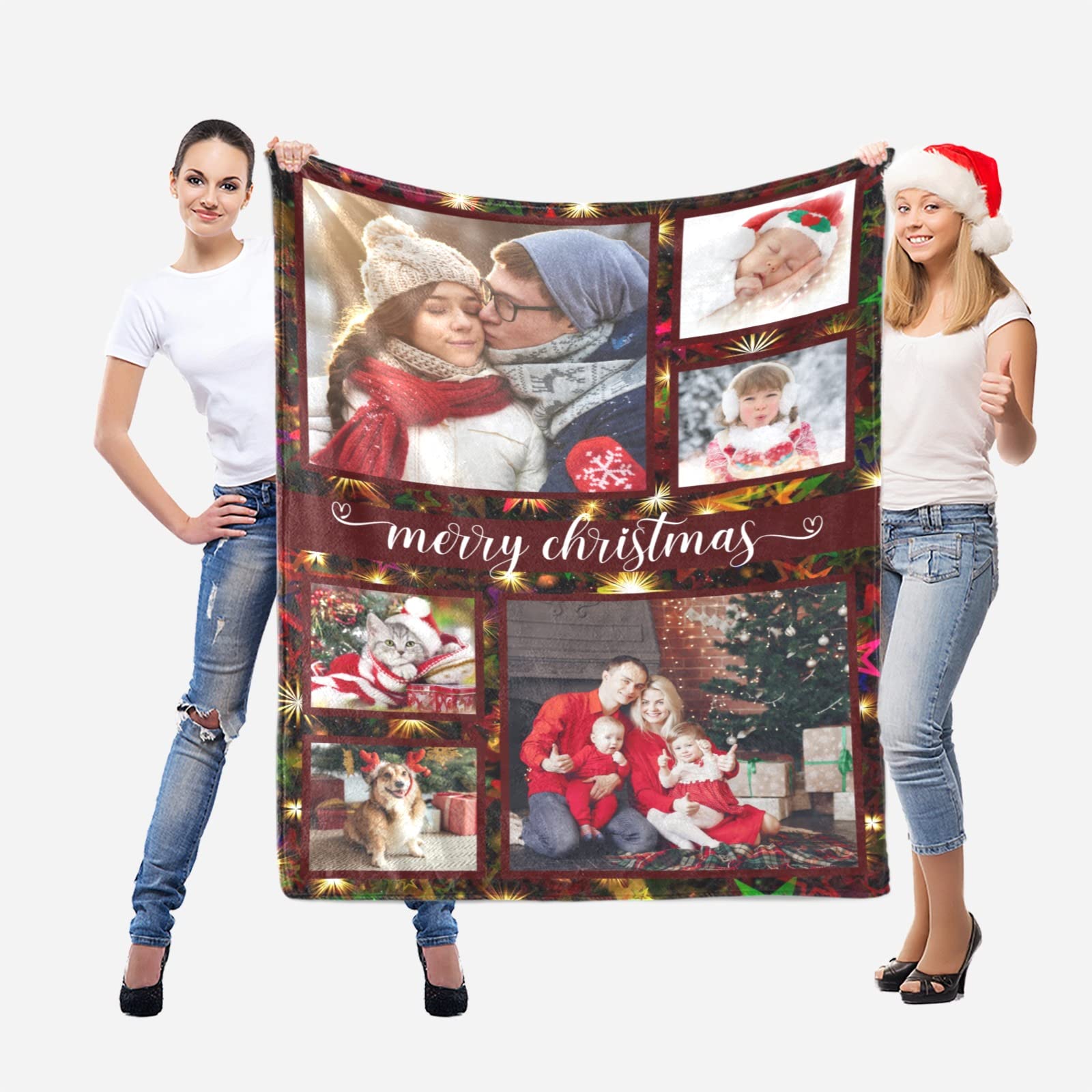 Custom Photo Blanket Personalized with Text - 60