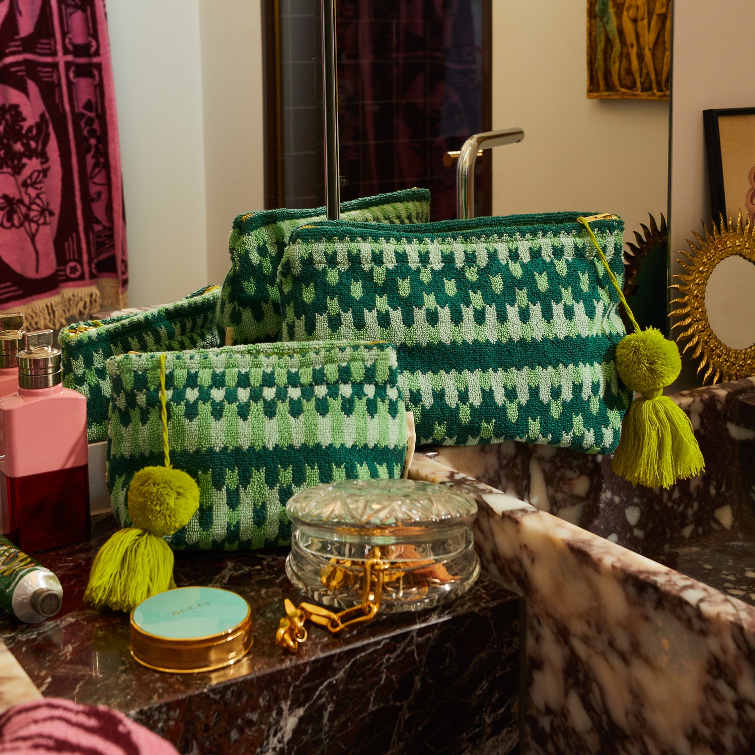 Arlette Terry Pouch - Stylish Jade Green Crossbody Bag for Women | Perfect for Everyday Use, Travel & Shopping