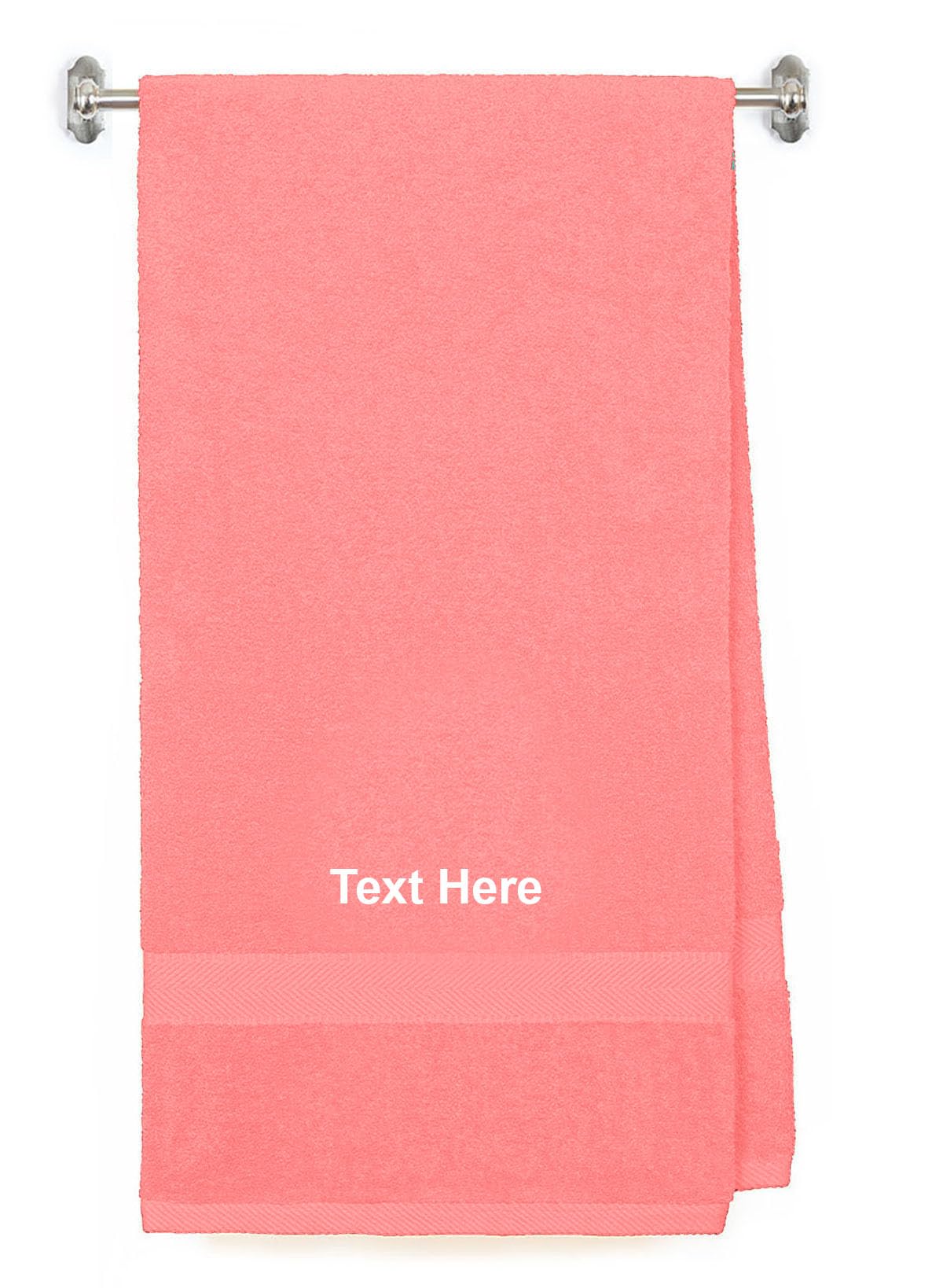 Personalized Embroidered Extra Large Terry Cotton Bath Sheet Towel - Custom Monogram Bath Towel Set for Spa, Guest Bathroom & Luxury Home - Perfect Housewarming, Wedding Gift - Coral