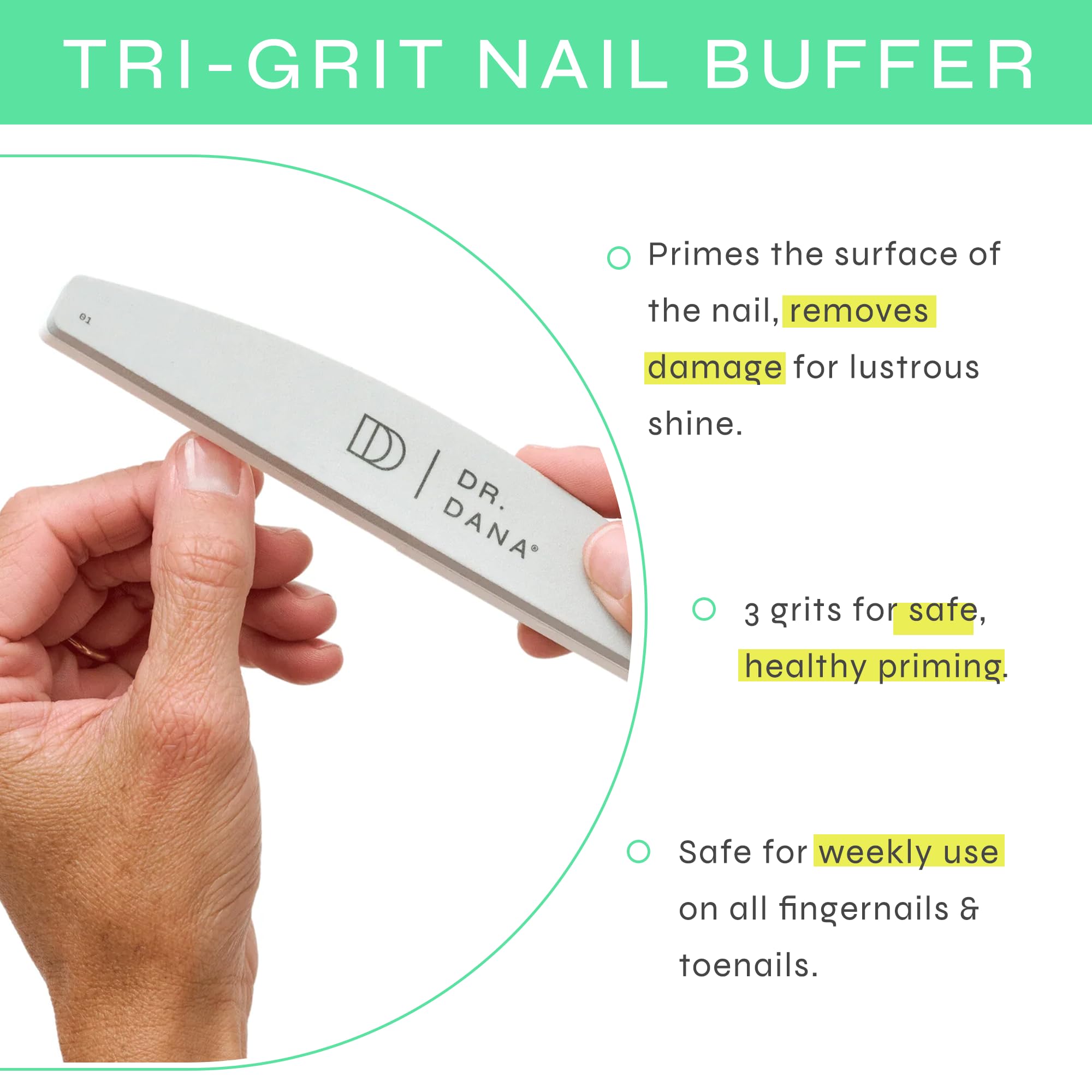 Professional Nail Buffer Block for Natural Nails - 3 Grit Manicure & Pedicure Kit for Smoothing, Polishing & Shining - At-Home Nail Care Tools for Healthy Beautiful Nails - Perfect for DIY Manicures, Salon-Quality Results & Gift Ideas
