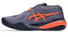 ASICS Men's Gel Resolution X Wide Tennis Shoes - Grayish Purple/Nova Orange - High-Performance Court Sneakers for Stability & Comfort on Hard Courts