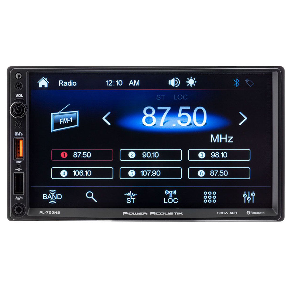 Power Acoustik PL700HB 2 DIN Digital Media Receiver with Bluetooth, USB, MP3 Playback - Car Stereo System for Seamless Music Streaming & Hands-Free Calling