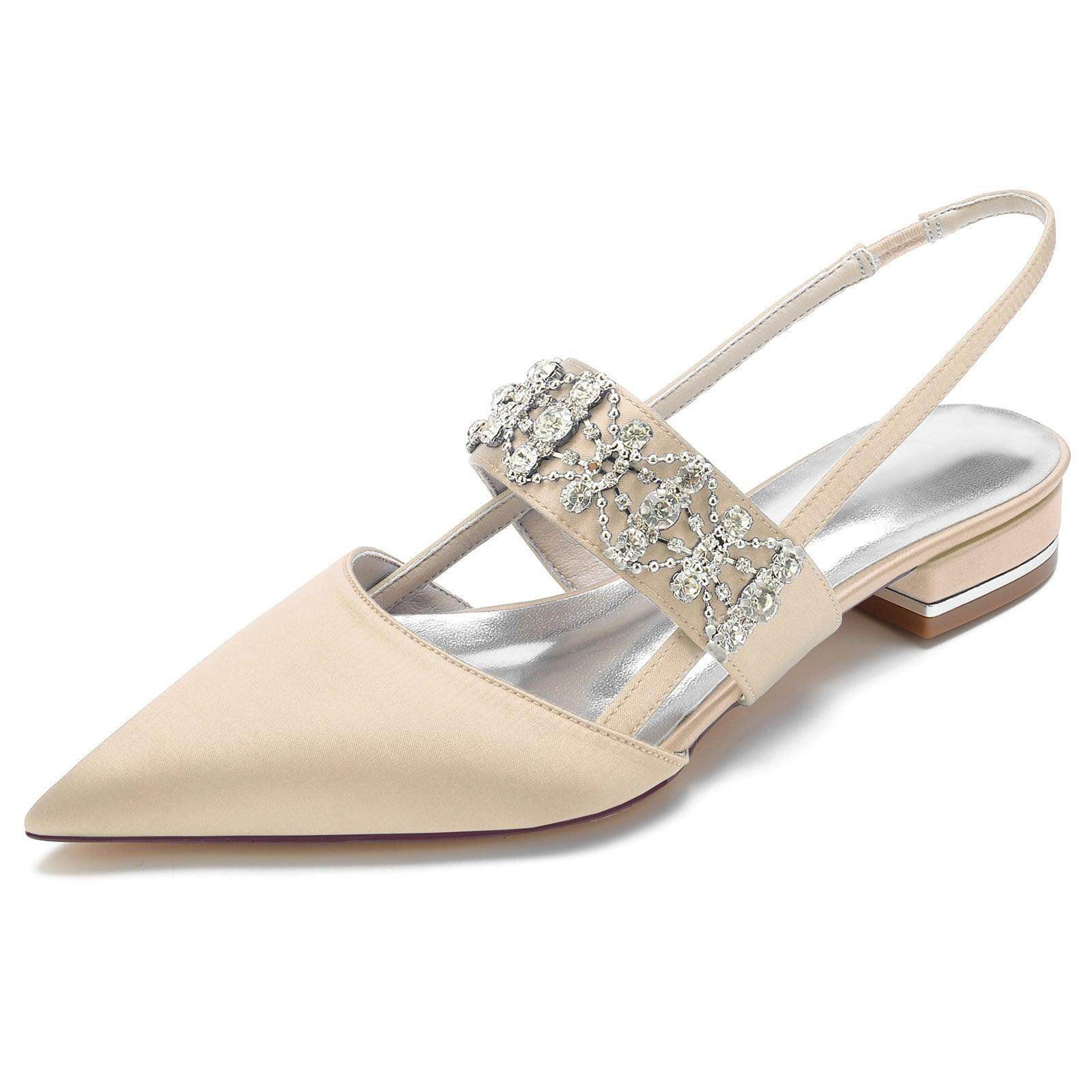 Flat Heel 2.5cm Silk-Like Comfortable Shoes CK0273 - Perfect for Office, Wedding & Casual Wear