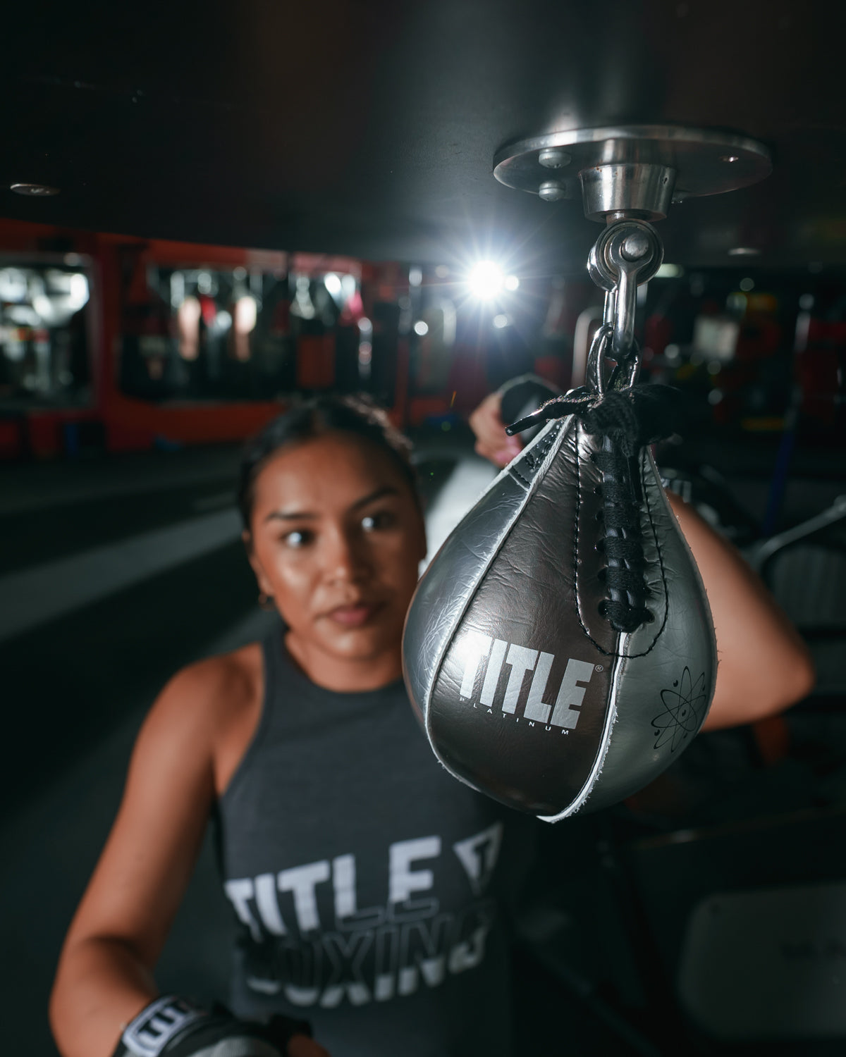 Platinum Atomic Pro Speed Bag - Professional Boxing Training Equipment for Home Gym & Fitness Workouts | Improve Punching Speed & Reflexes | Durable Leather Construction for MMA & Kickboxing