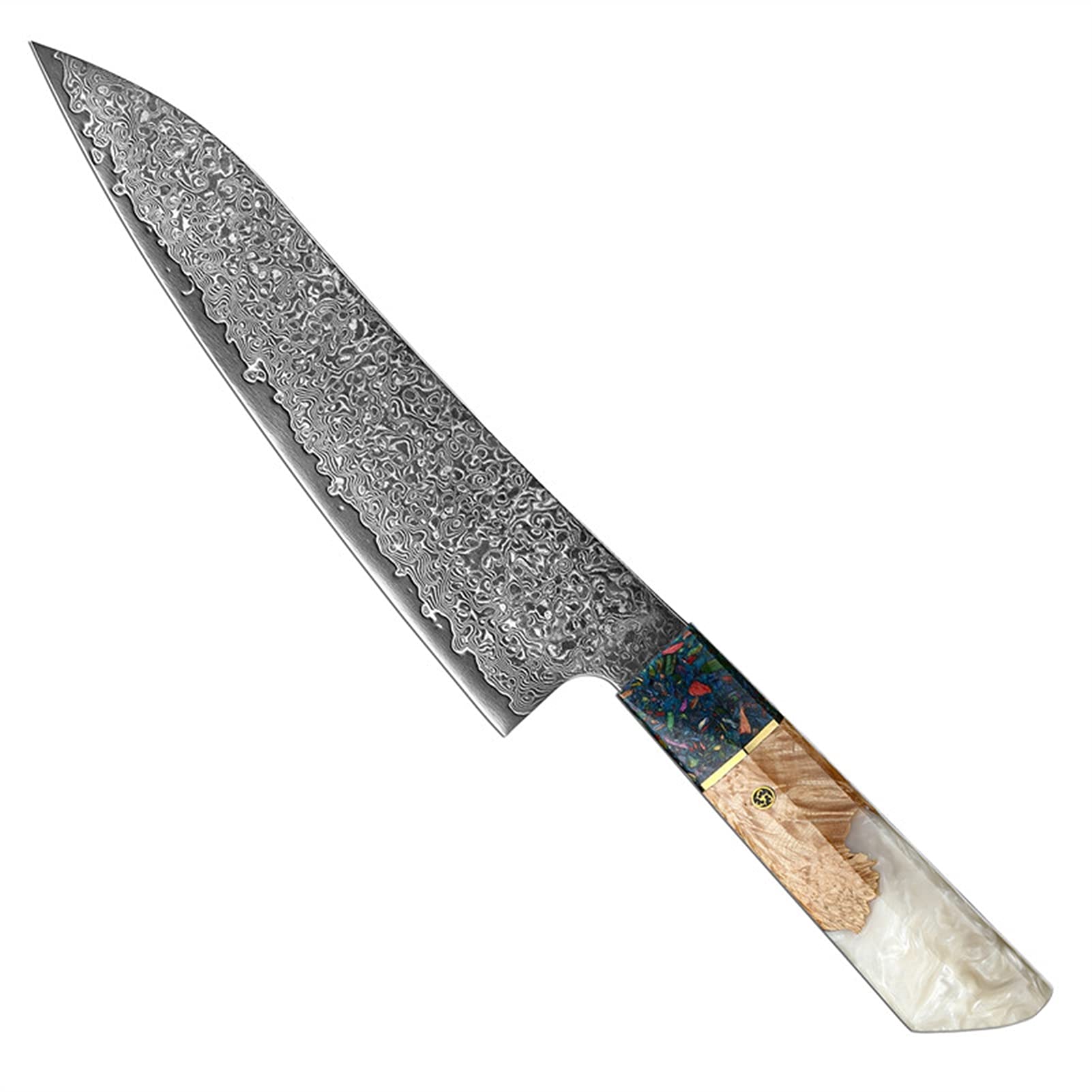 8.6 Inch Professional Chef Knife Set - 67 Layer VG10 Damascus Steel Kitchen Knives for Slicing, Cleaving & Cooking - Ultra Sharp Black Steak Knives for Meat, Vegetables & Culinary Use - Perfect for Home Chefs & Professional Kitchens