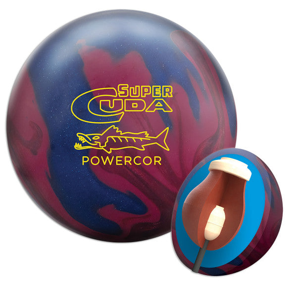 Columbia 300 Super Cuda PowerCOR Bowling Ball - High Performance Reactive Resin for Hook & Strike | Perfect for League Play & Tournament Bowling
