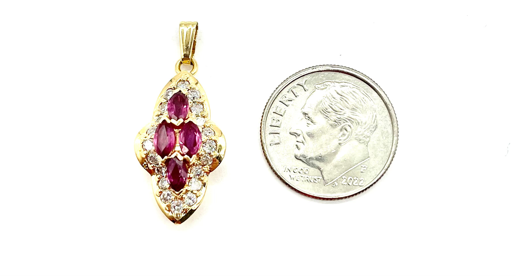 Exquisite Ruby and Diamond Pendant Necklace - 14K Gold Jewelry for Women - Elegant Gift for Anniversary, Valentine's Day & Special Occasions - Perfect for Evening Wear, Date Nights & Formal Events