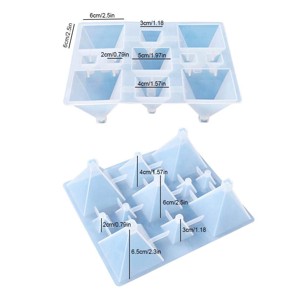 Premium Silicone Resin Casting Molds for Cone Pyramid Crystal - 11-Slot Epoxy Jewelry Box Molds for DIY Crafting, Jewelry Making, Aromatherapy Candles - Perfect for Home Decor, Gift Making & Craft Projects