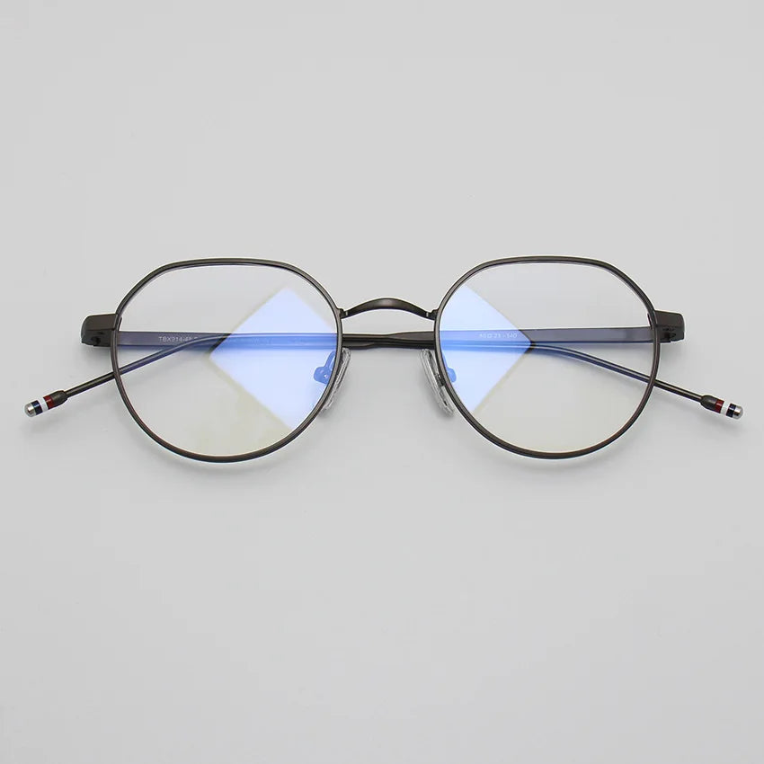 Stylish Black Unisex Full Rim Flat Top Oval Alloy Eyeglasses 42914 - Perfect for Work, Reading & Fashion Accessories