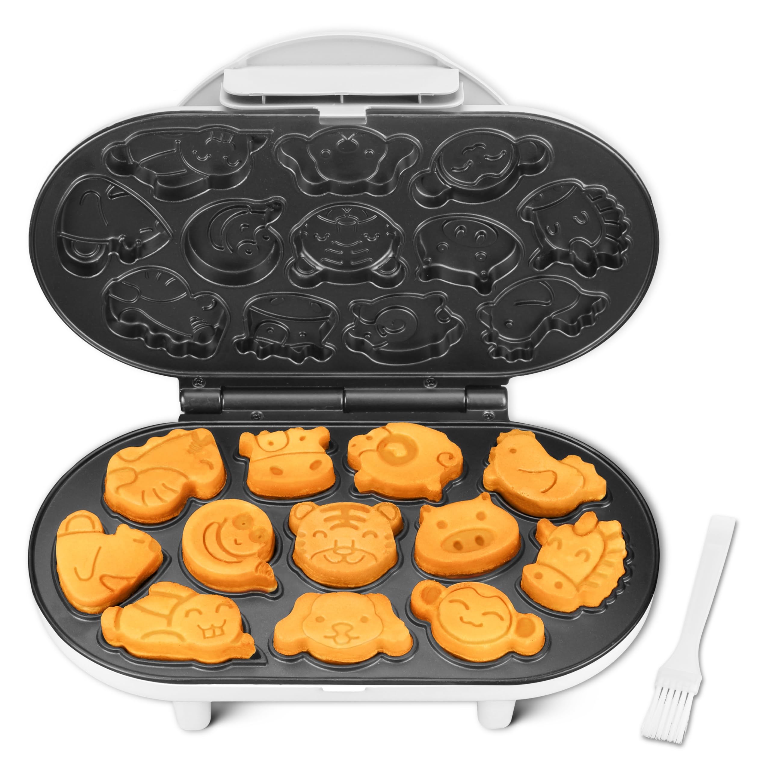 Mini Waffle Maker for Kids & Adults - 12 Animal-Shaped Pancake Molds, Non-Stick Electric Waffle Iron Machine - Perfect for Breakfast, Birthday Gifts & Holiday Cooking Fun (Christmas, Easter, Valentine's Day)