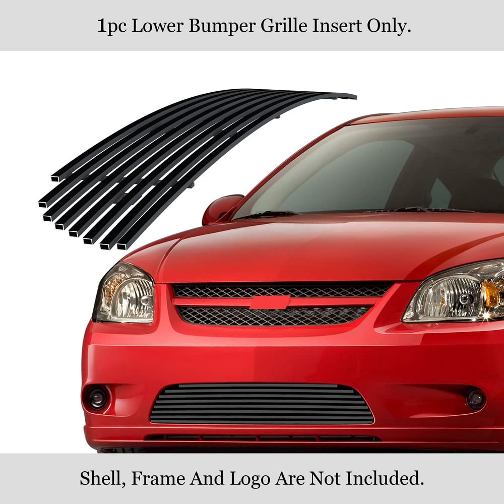 APS Compatible with Chevy Cobalt 2005-2010 SS Sport Lower Bumper Stainless Steel SS Black Billet Front Grill Grille Insert C65753H - Upgrade Your Ride's Style & Protection for Street & Show Cars
